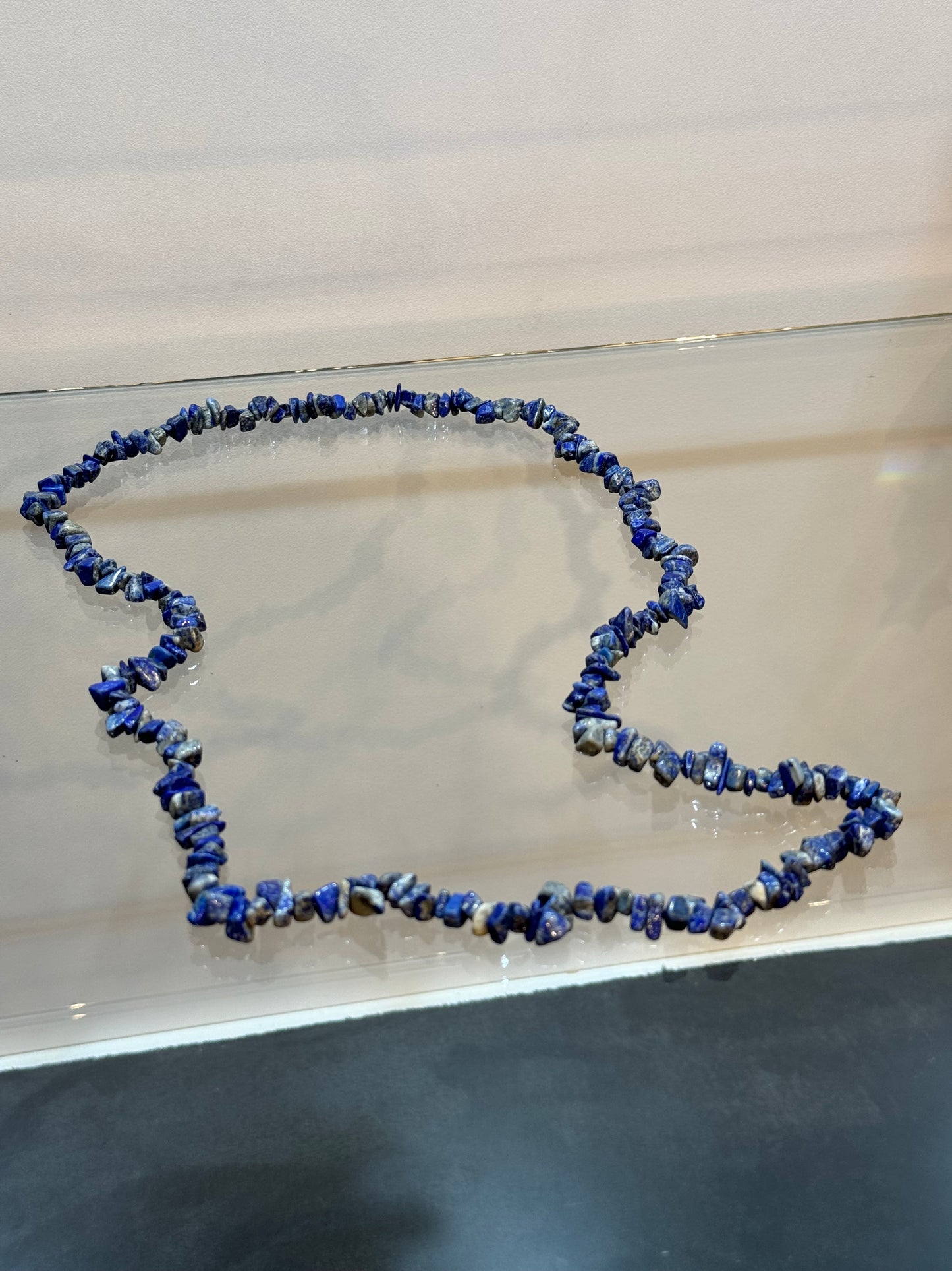 Lapis Lazuli Chip Beaded Long Necklace