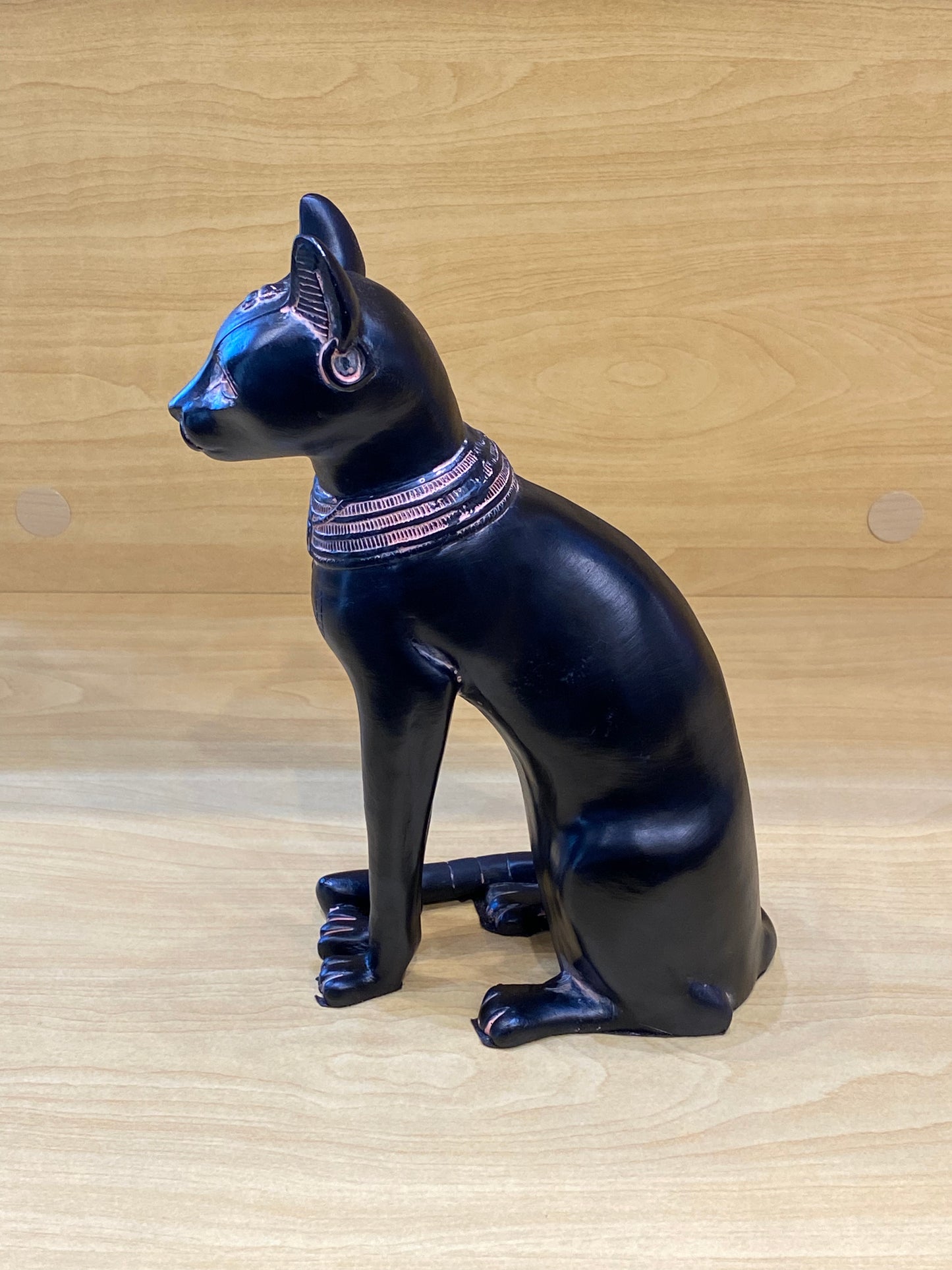 Egyptian Goddess Bastet Black Cat With  Engraved Collar