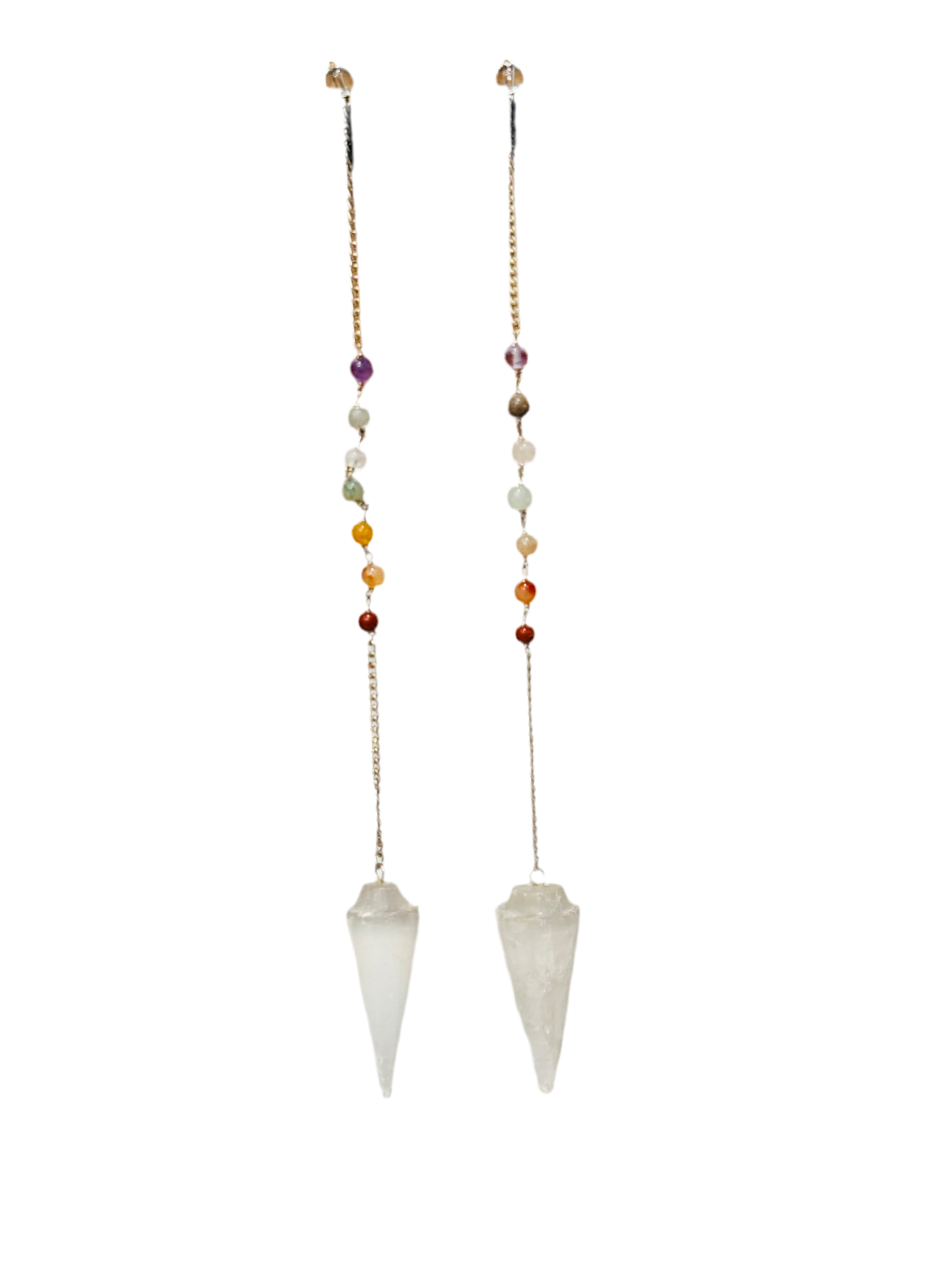 Seven Chakra Selenite Pendulum 