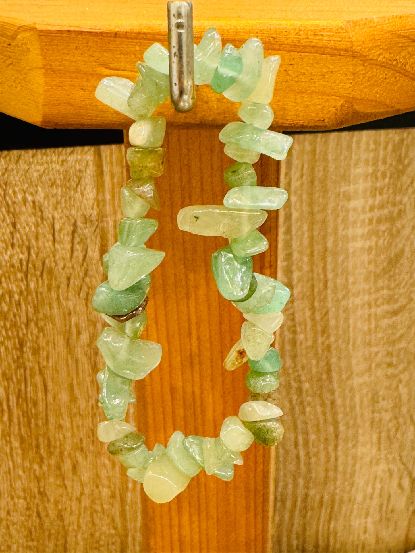 Light and Dark Green Aventurine Pebble Chips Bracelet