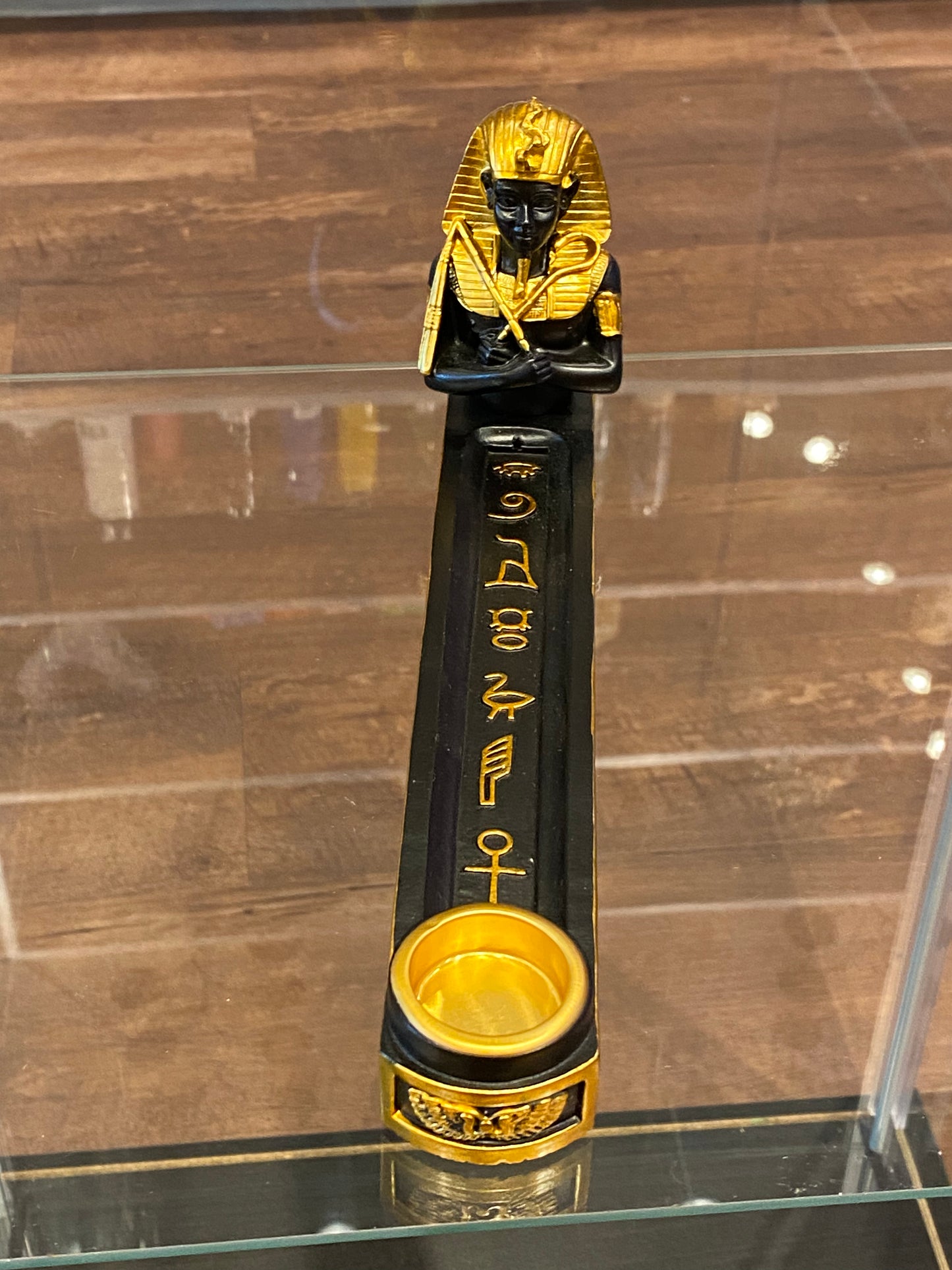 Black And Gold Pharaoh King Incense Stick and Cone Holder