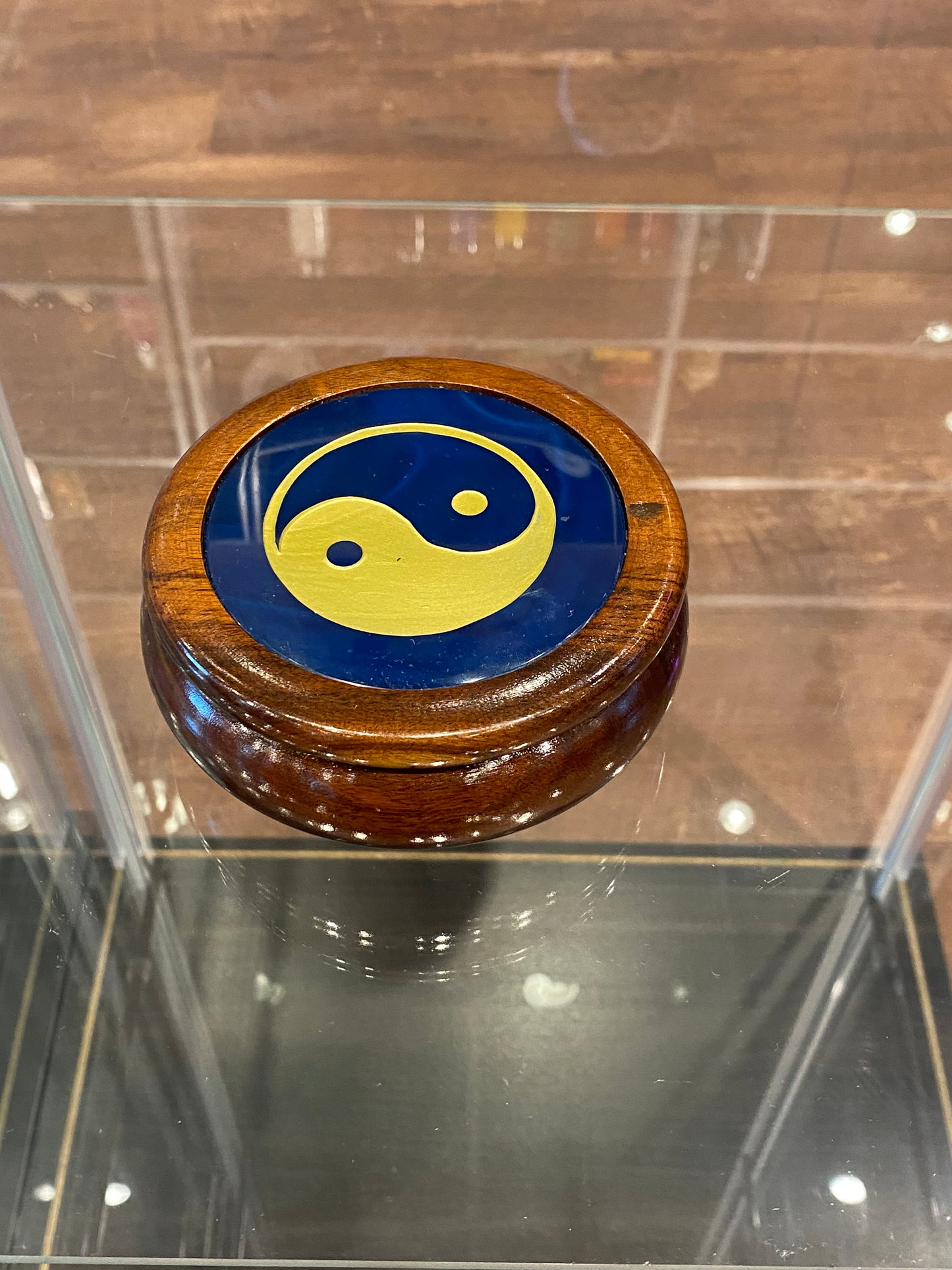 Engraved Yin-Yang Round Jewelry Storage Box