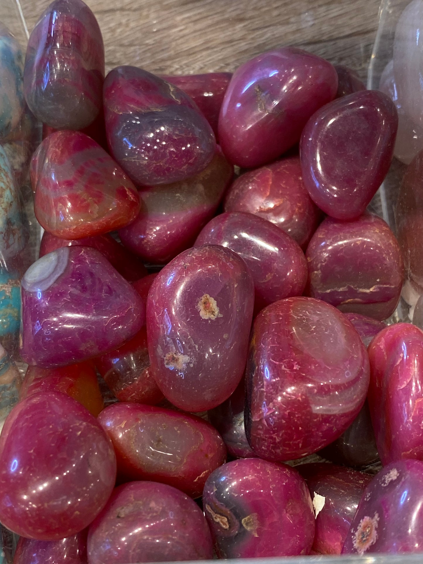 Pink Dyed Agate Polished Tumbled Stone 1pc