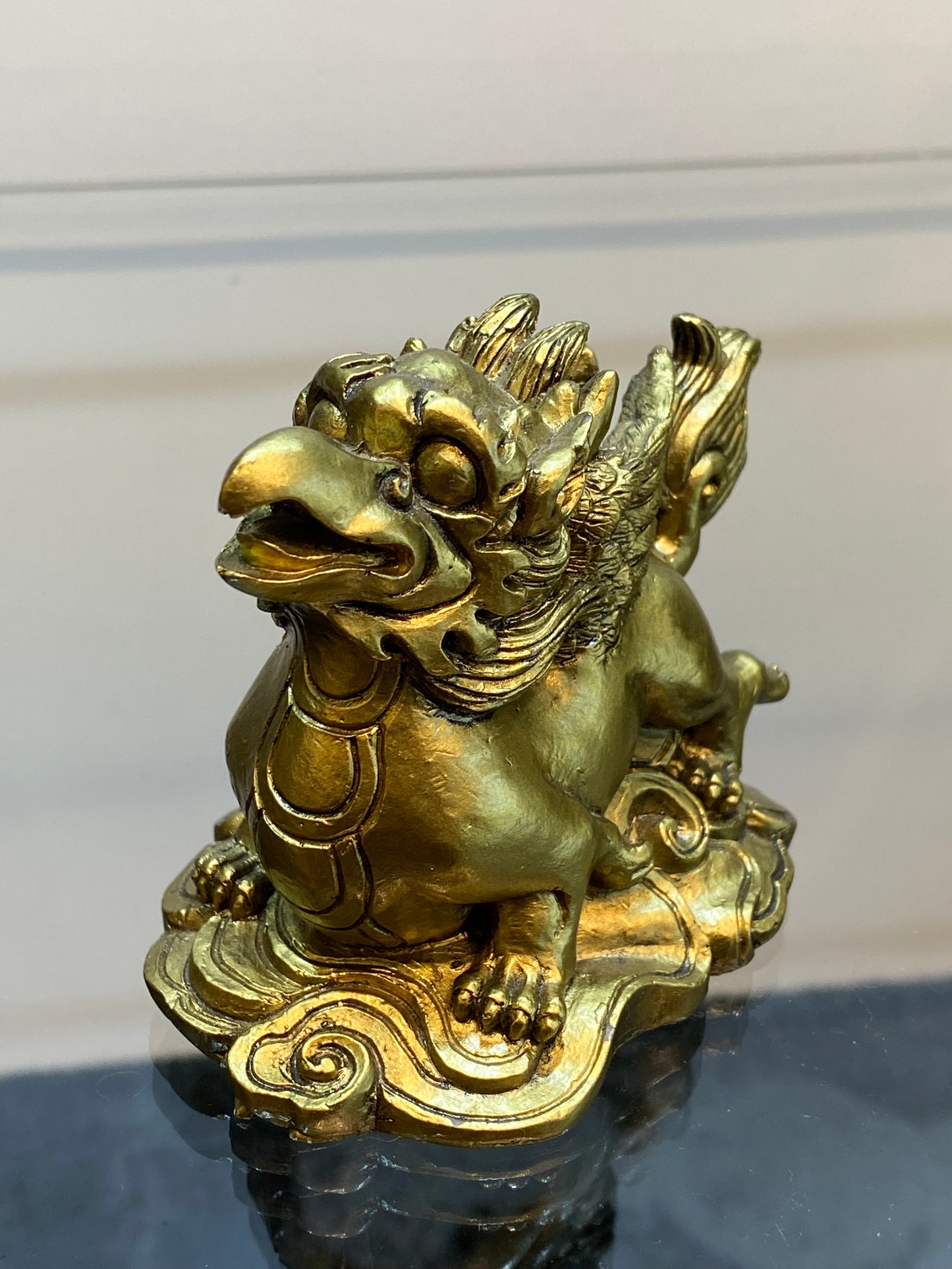 Feng Shui Golden Chinese Auspicious Gryphon Bird