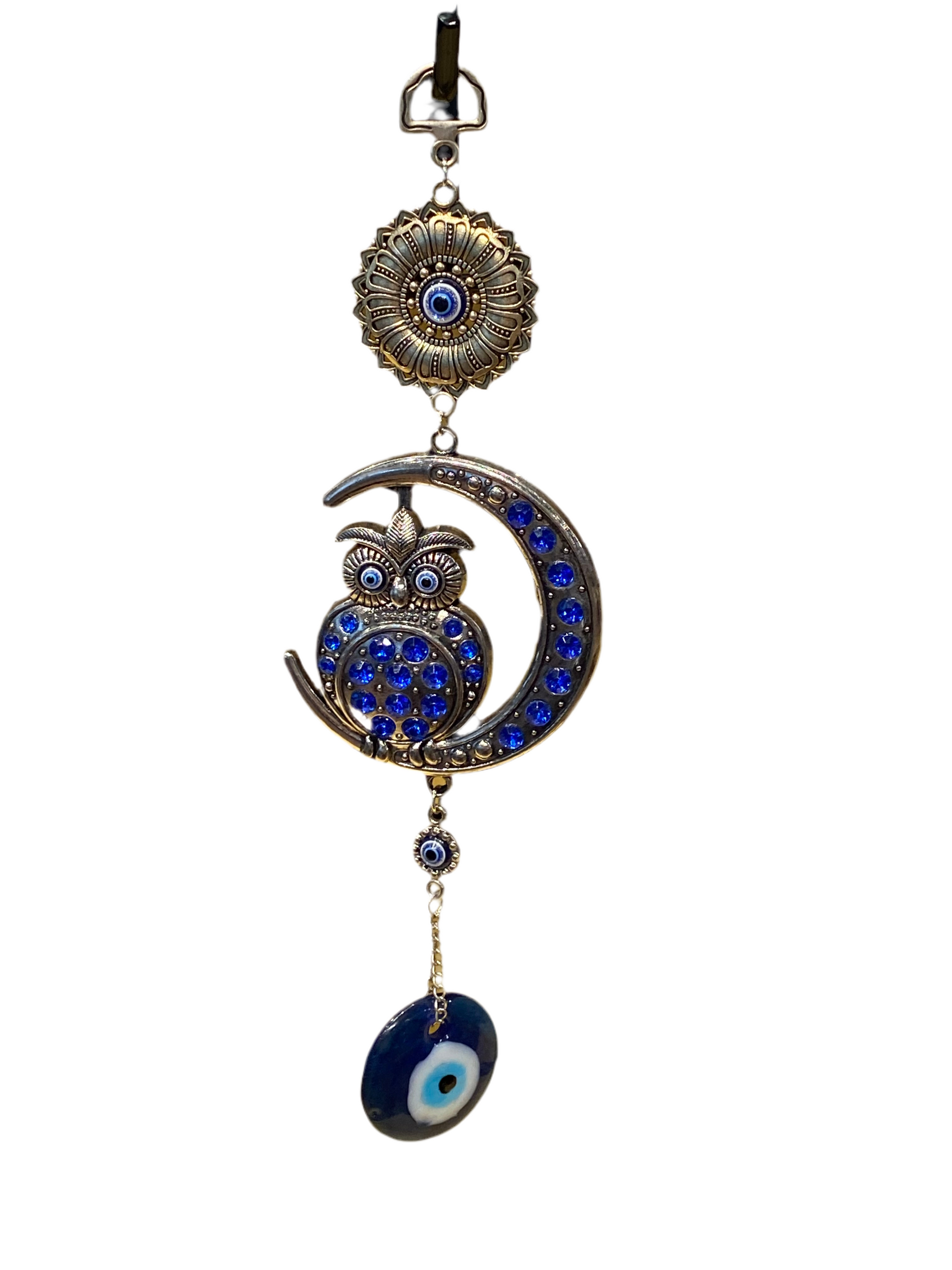 Owl Over The Crescent Moon Evil Eye 