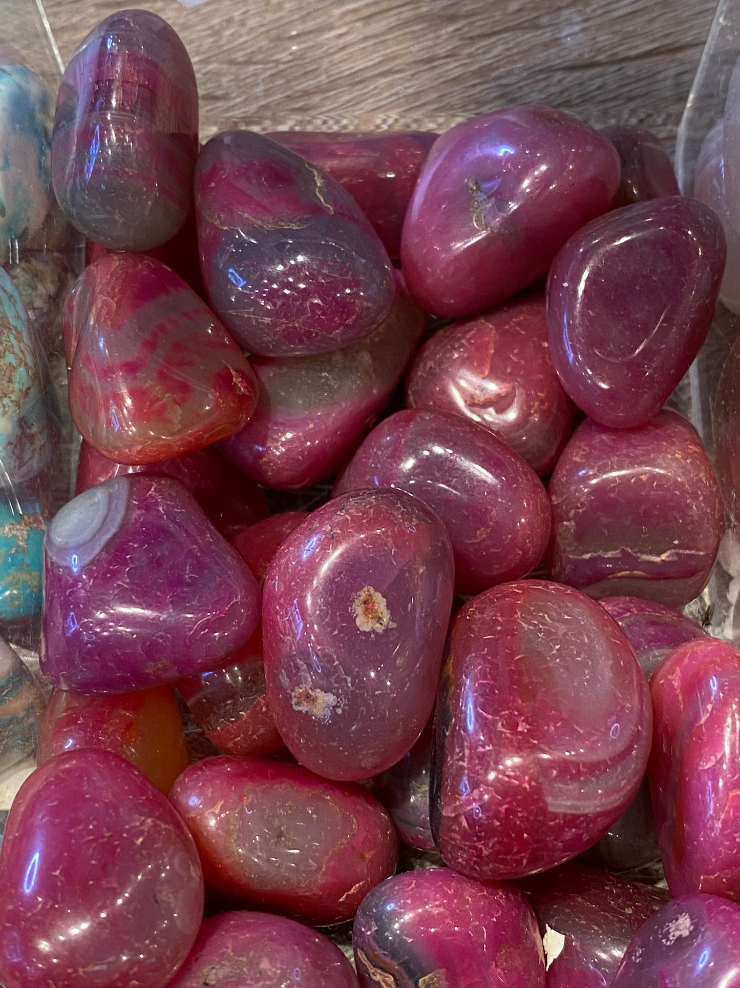 Pink Dyed Agate Polished Tumbled Stone 1pc