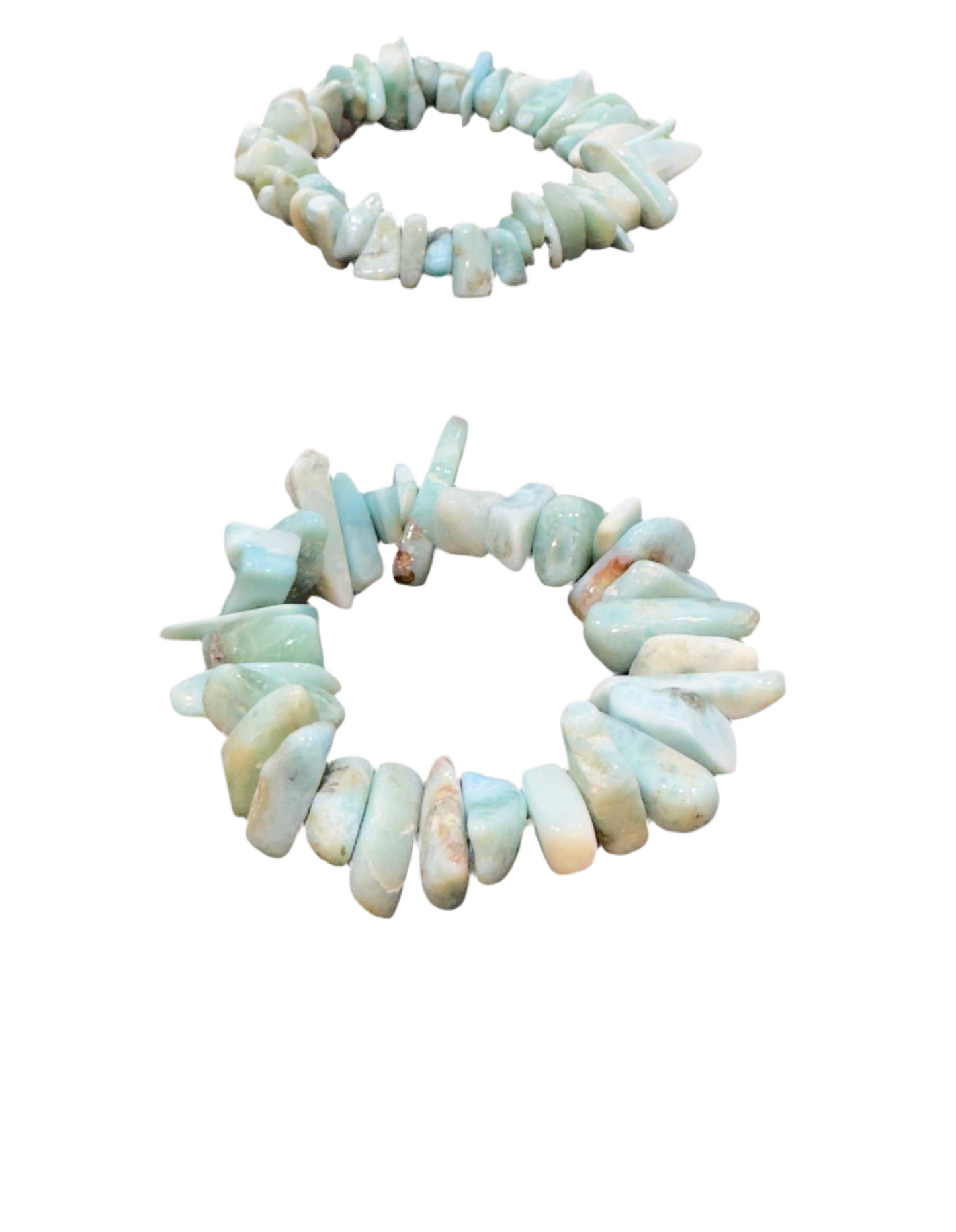 Larimar Chips Bracelet Free Form Beaded Tumbled