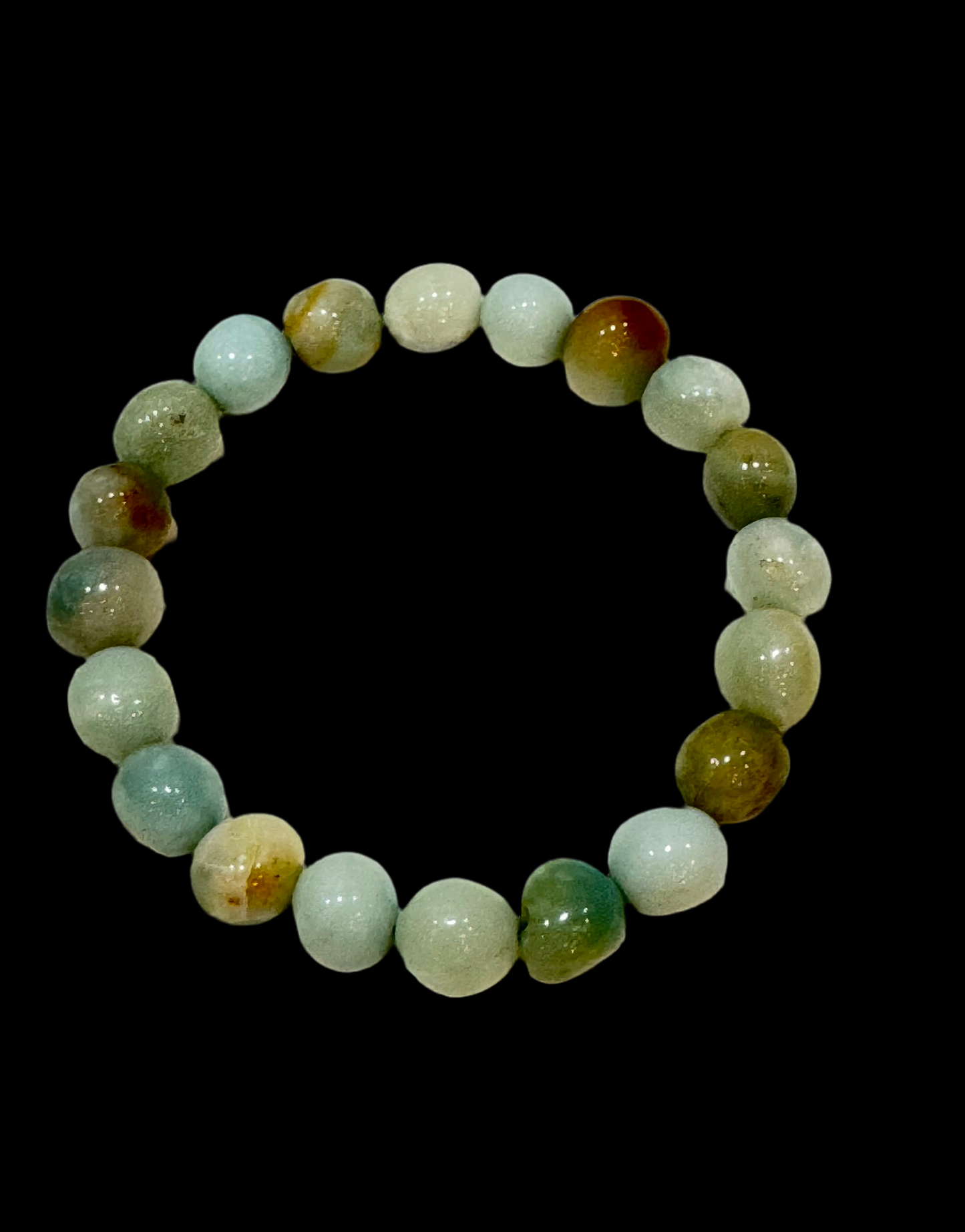 Multi Colored Amazonite Round Polished Beaded Bracelet 8mm