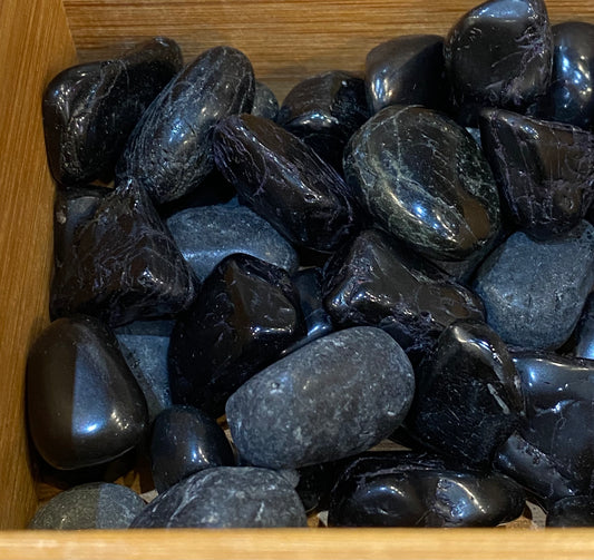 Black Tourmaline Quarter Size Tumbled Stone 1pc