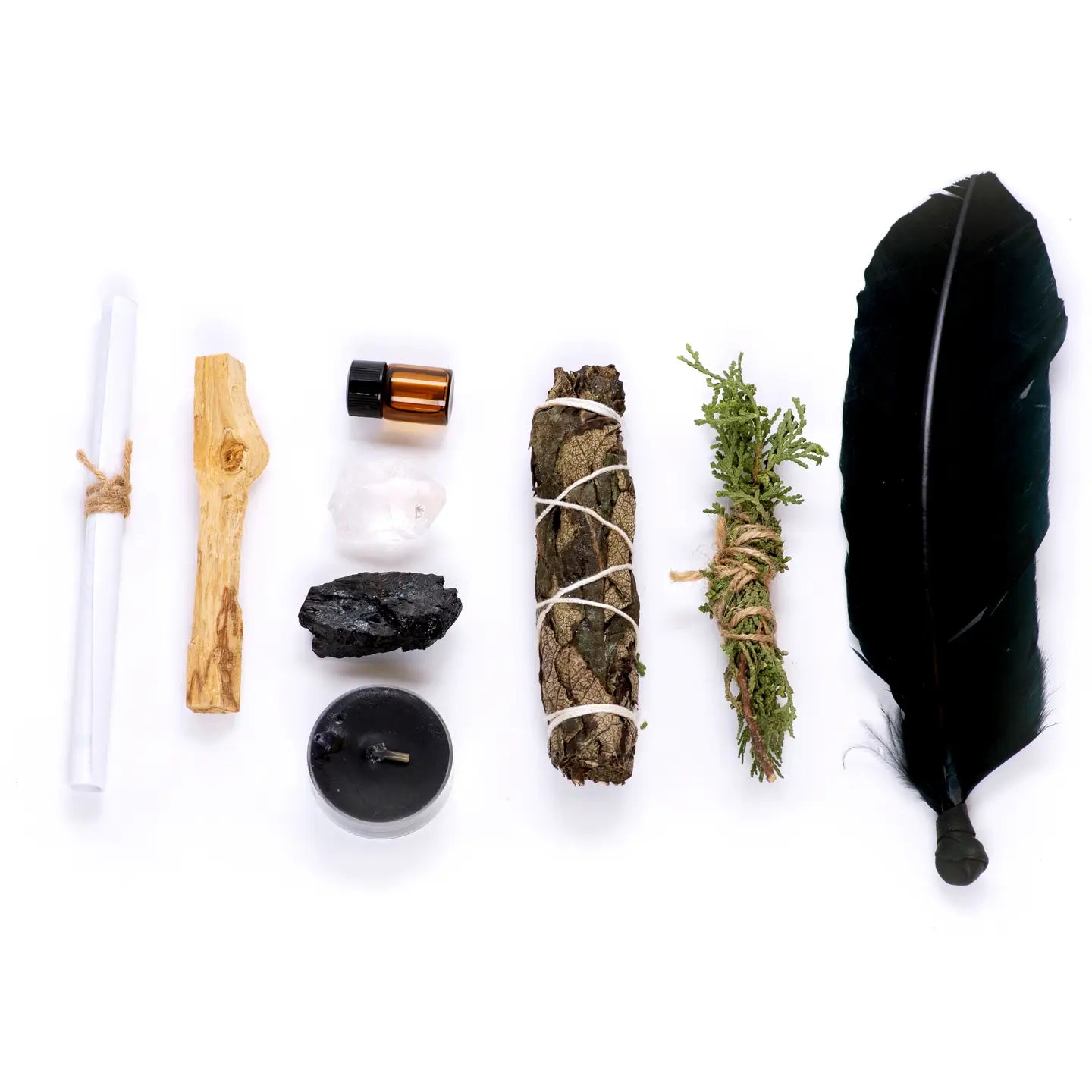 Protection Ritual Kit Gift Set with Crystals, Essential Oil, and Candle