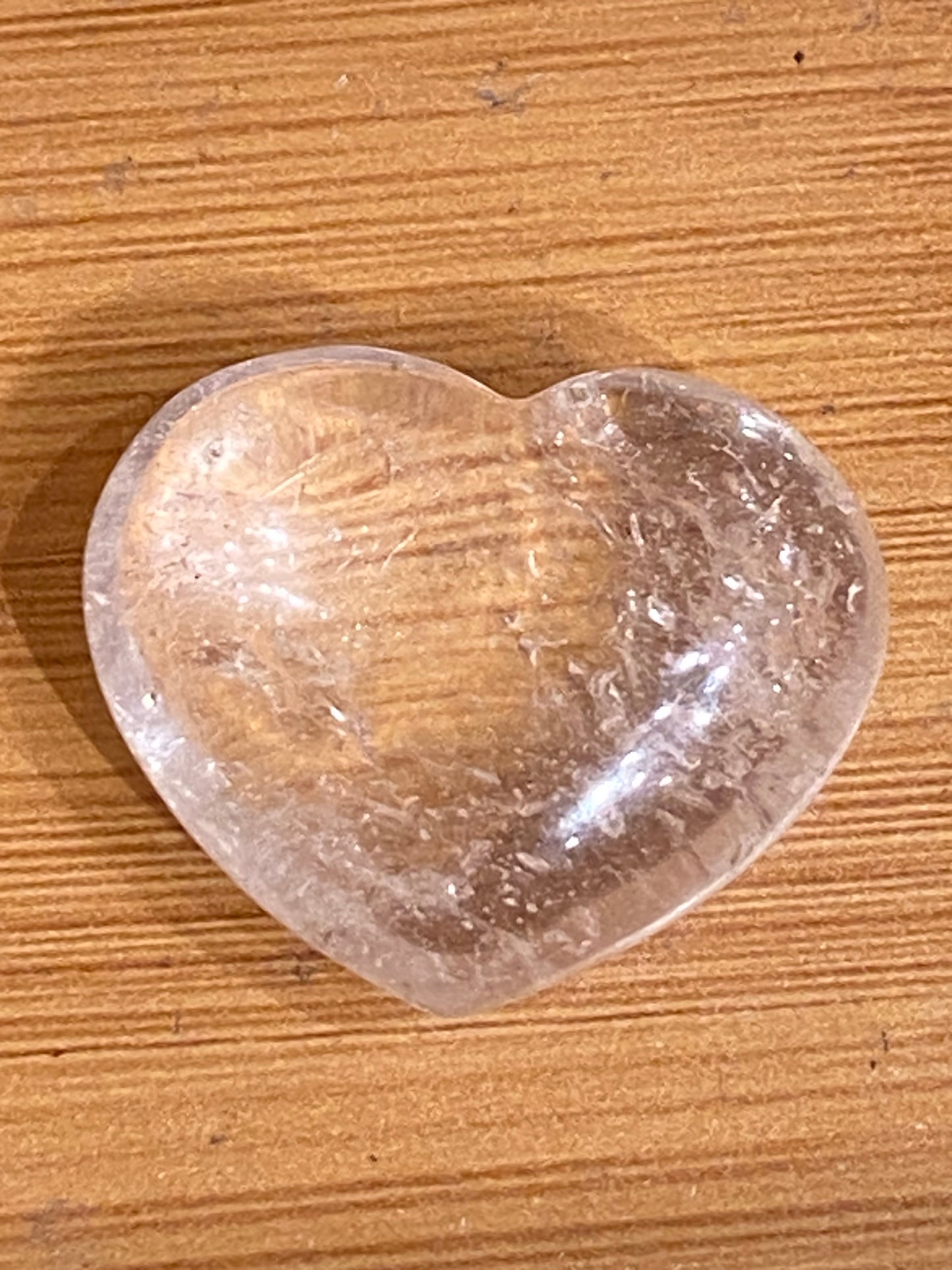 Clear Quartz Hand Carved Polished Pocket Heart