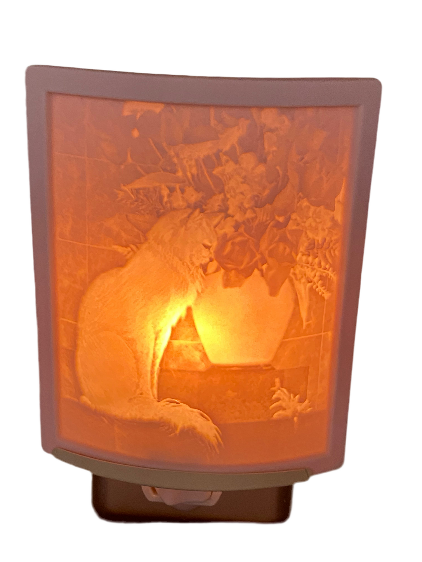 Kitten in the Flower Pot Lithophane Night Light