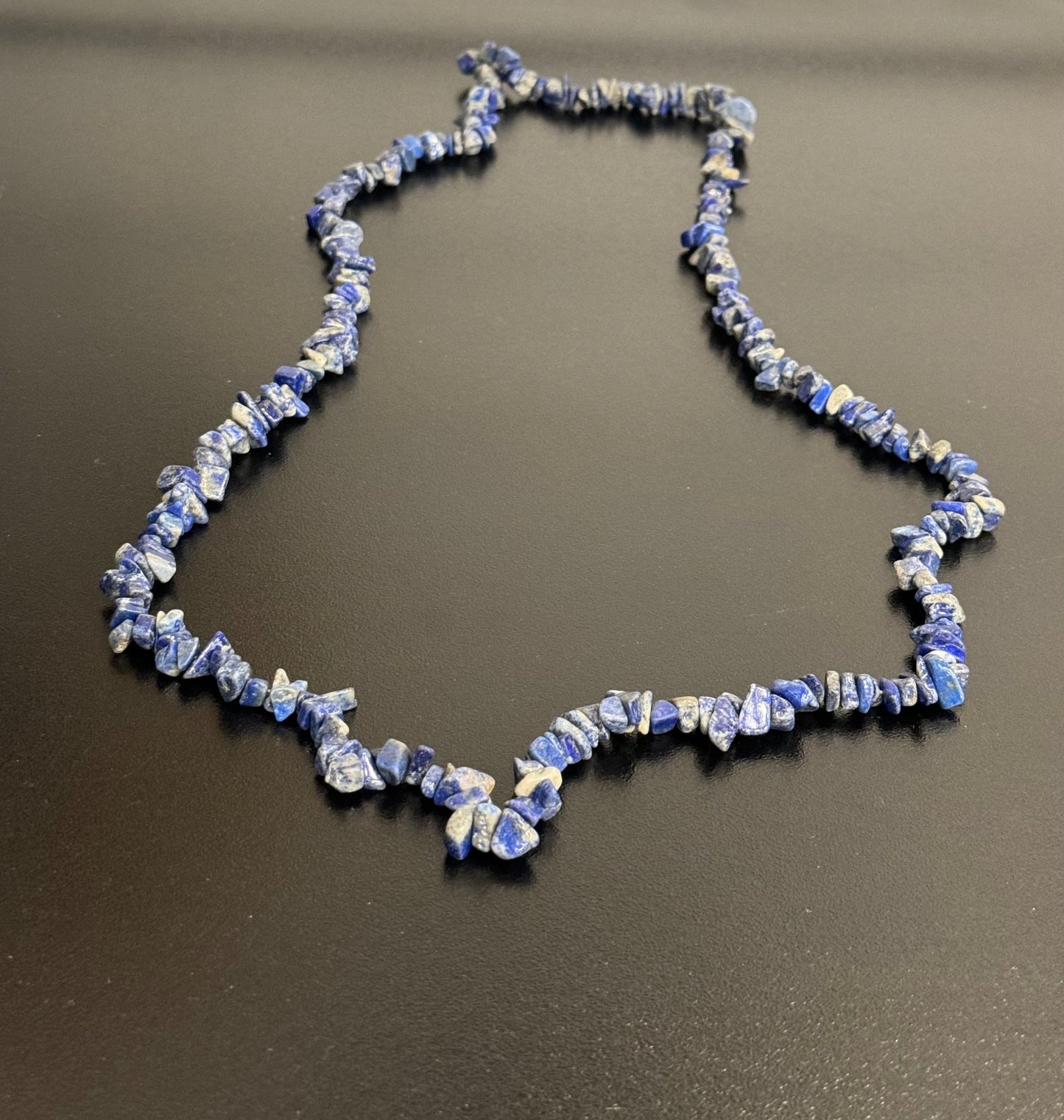 Lapis Lazuli Chip Beaded Long Necklace