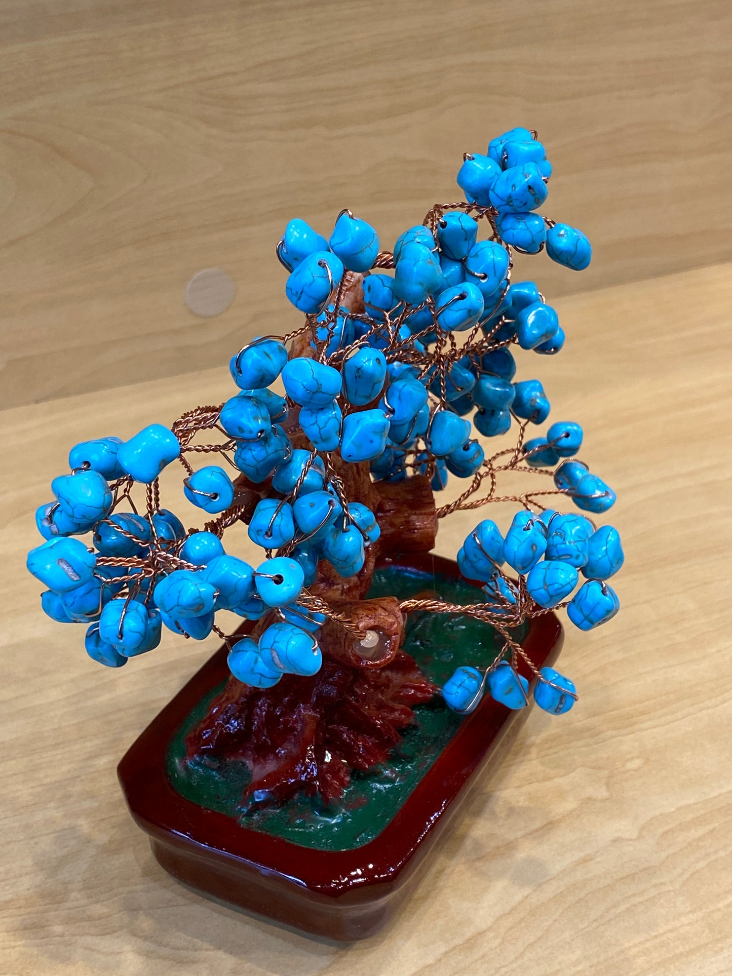 Bonsai Turquoise Tree In Red Tub