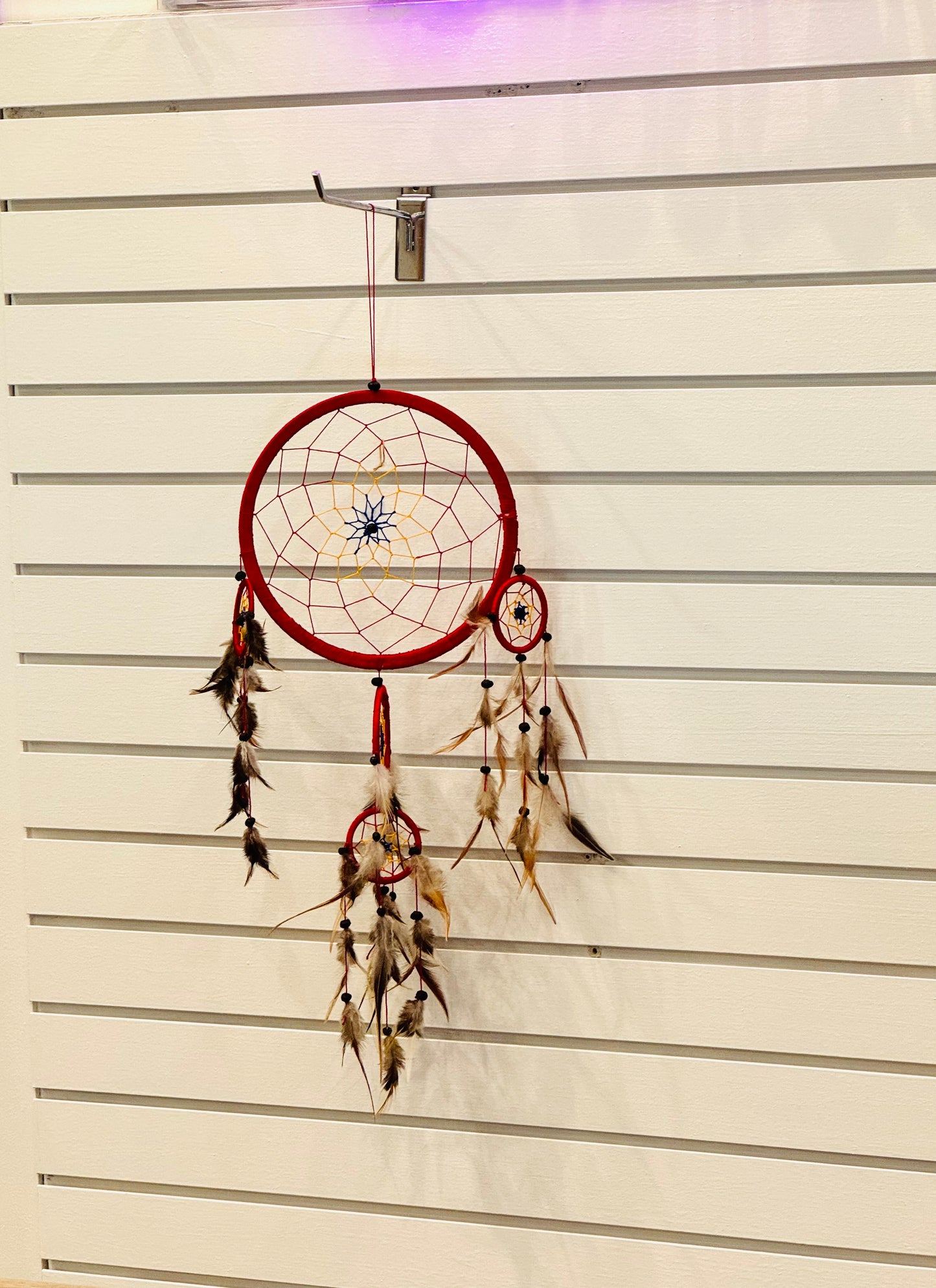 Dreamcatcher Big Chief Red with Beads and Feathers