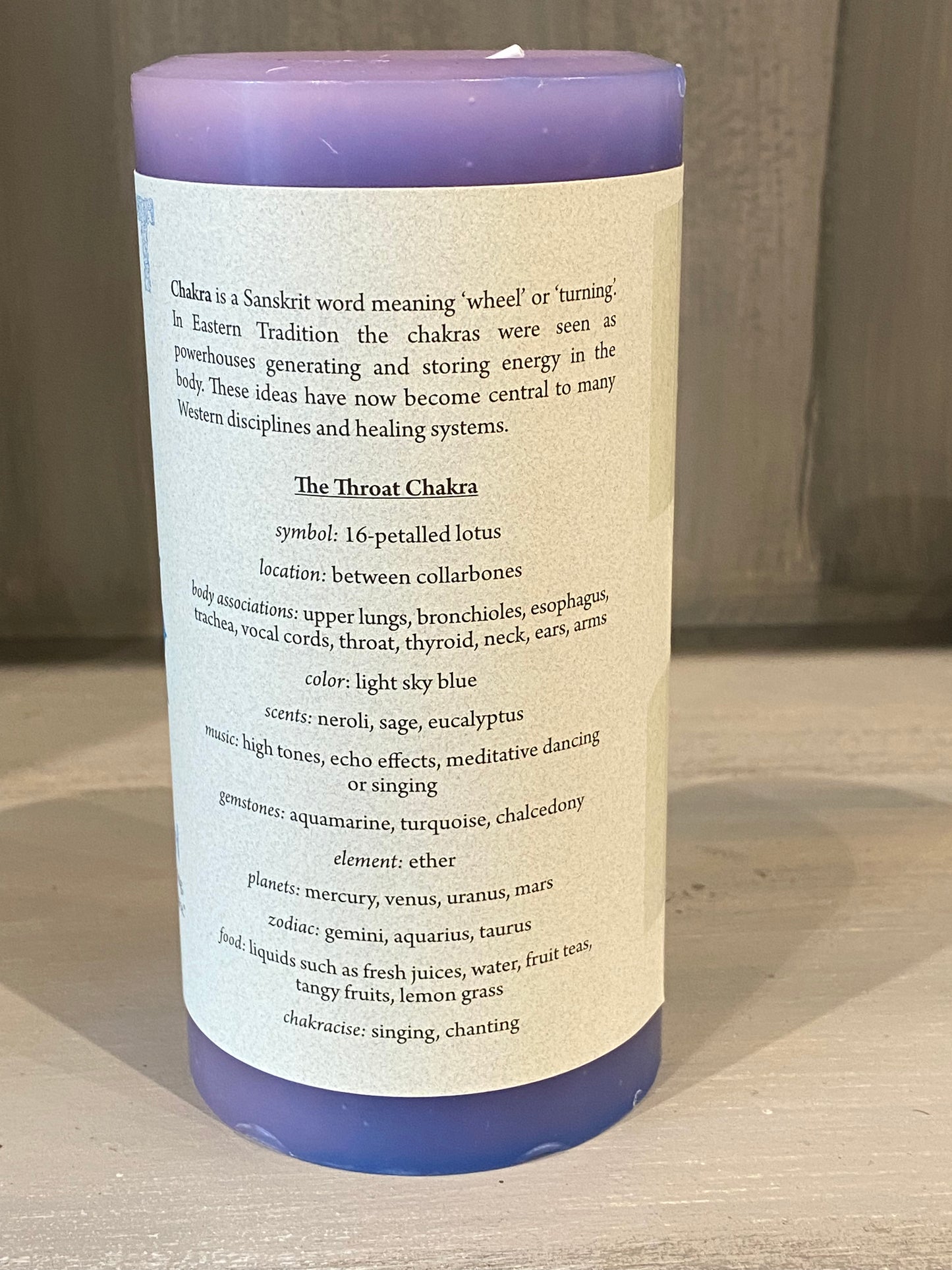 Crystal Journey Throat Chakra Candle