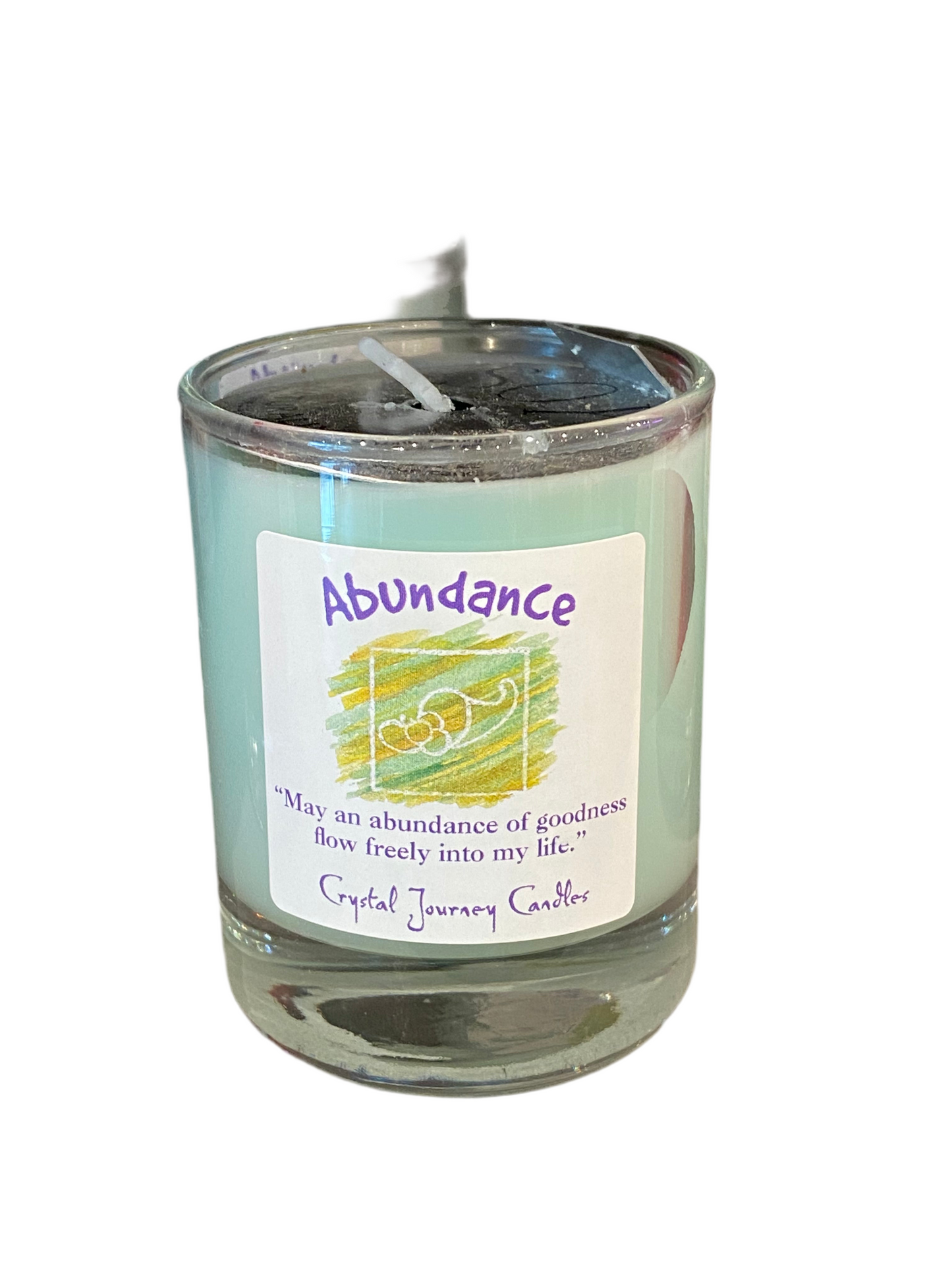 Crystal Journey Abundance Filled Glass Votive Candle | Attract Prosperity and Positive Energy