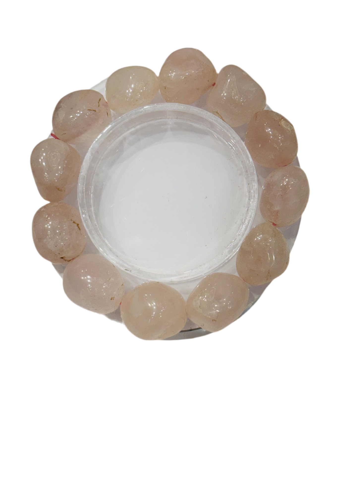 Rose Quartz Tumbled Nugget Beaded Gemstone Bracelet Made in India