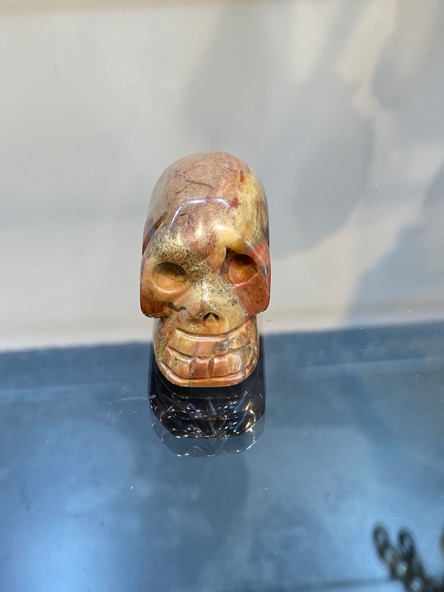 Polished Hand Carved Jasper Gemstone Crystal Skull Head Small