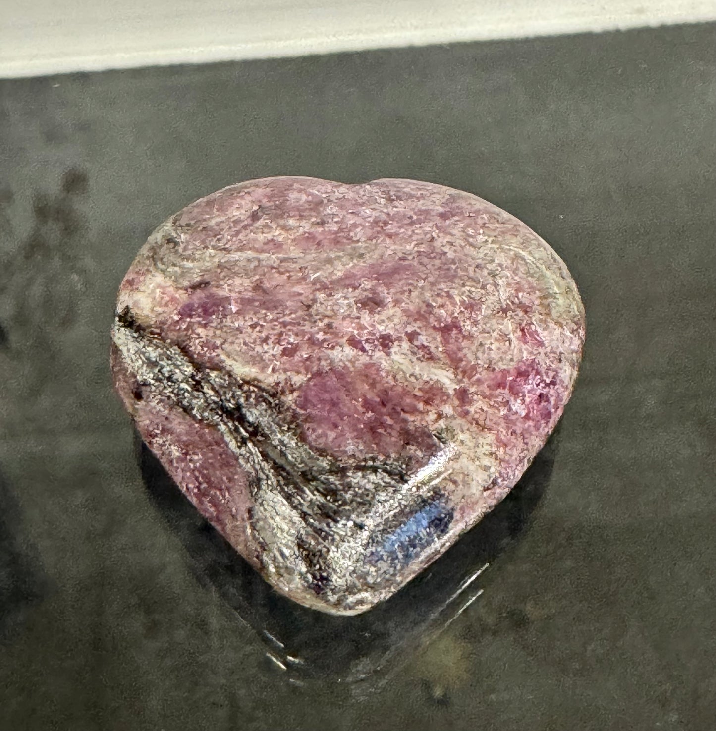 Charoite Polished Hand Carved Palm Stone Heart