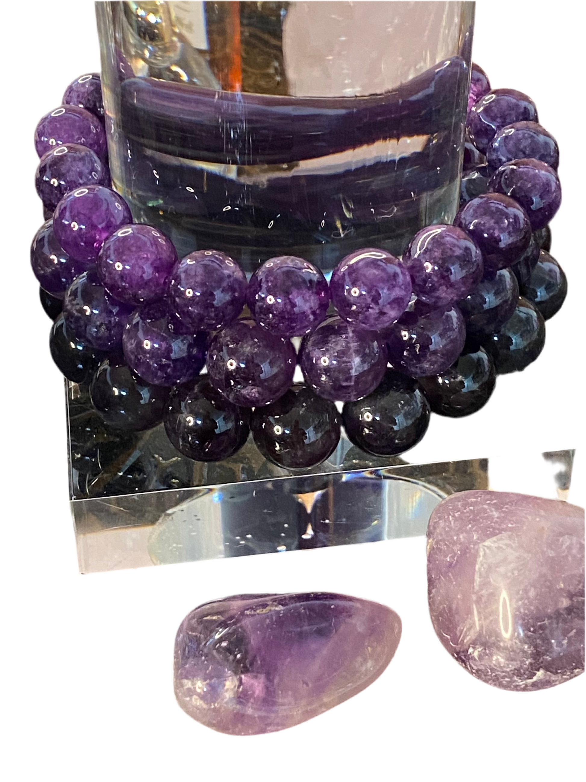 Amethyst Gemstone Bracelet 12 mm