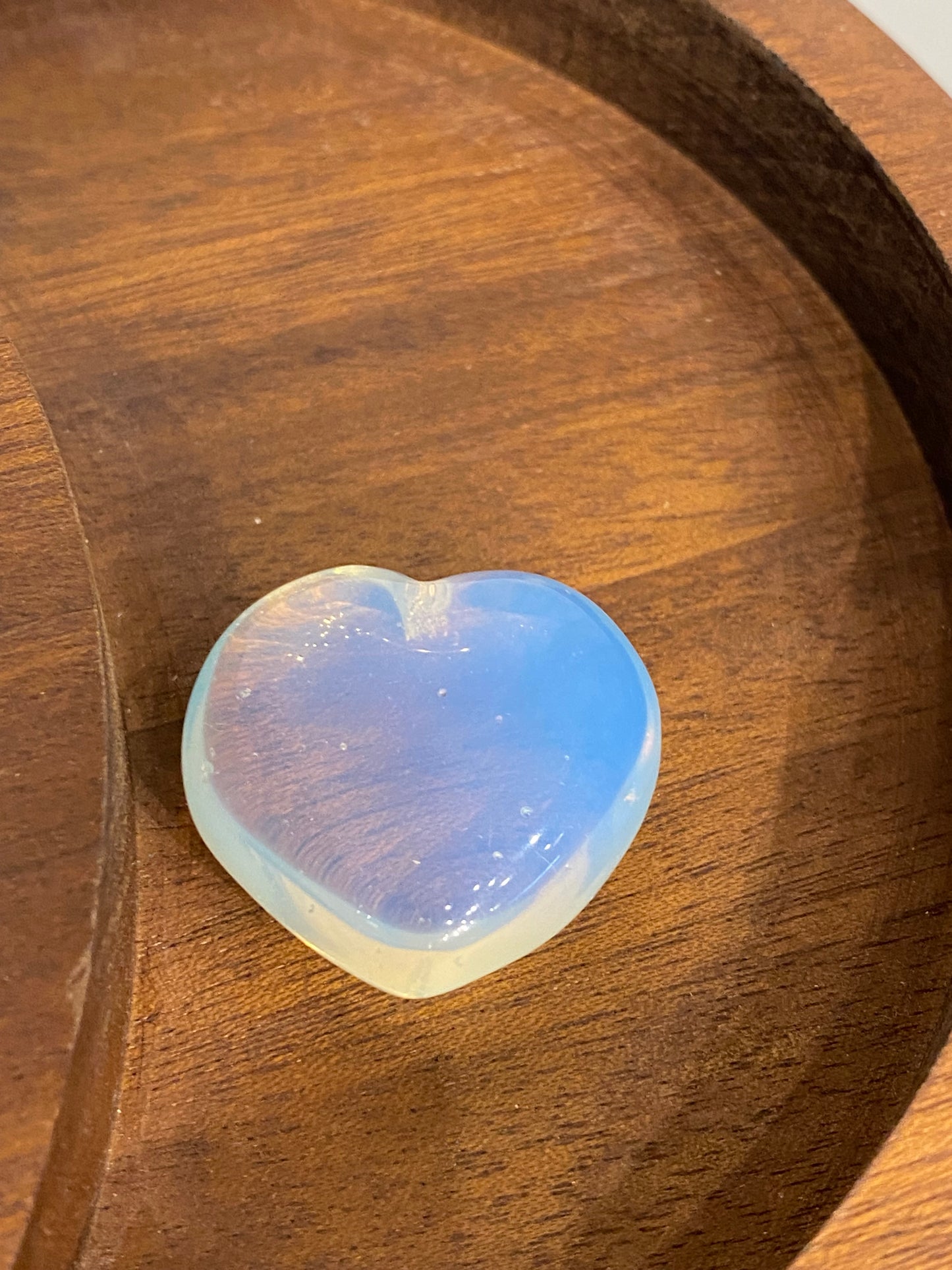 Opalite Tumbled Hand Carved Polished Pocket Heart