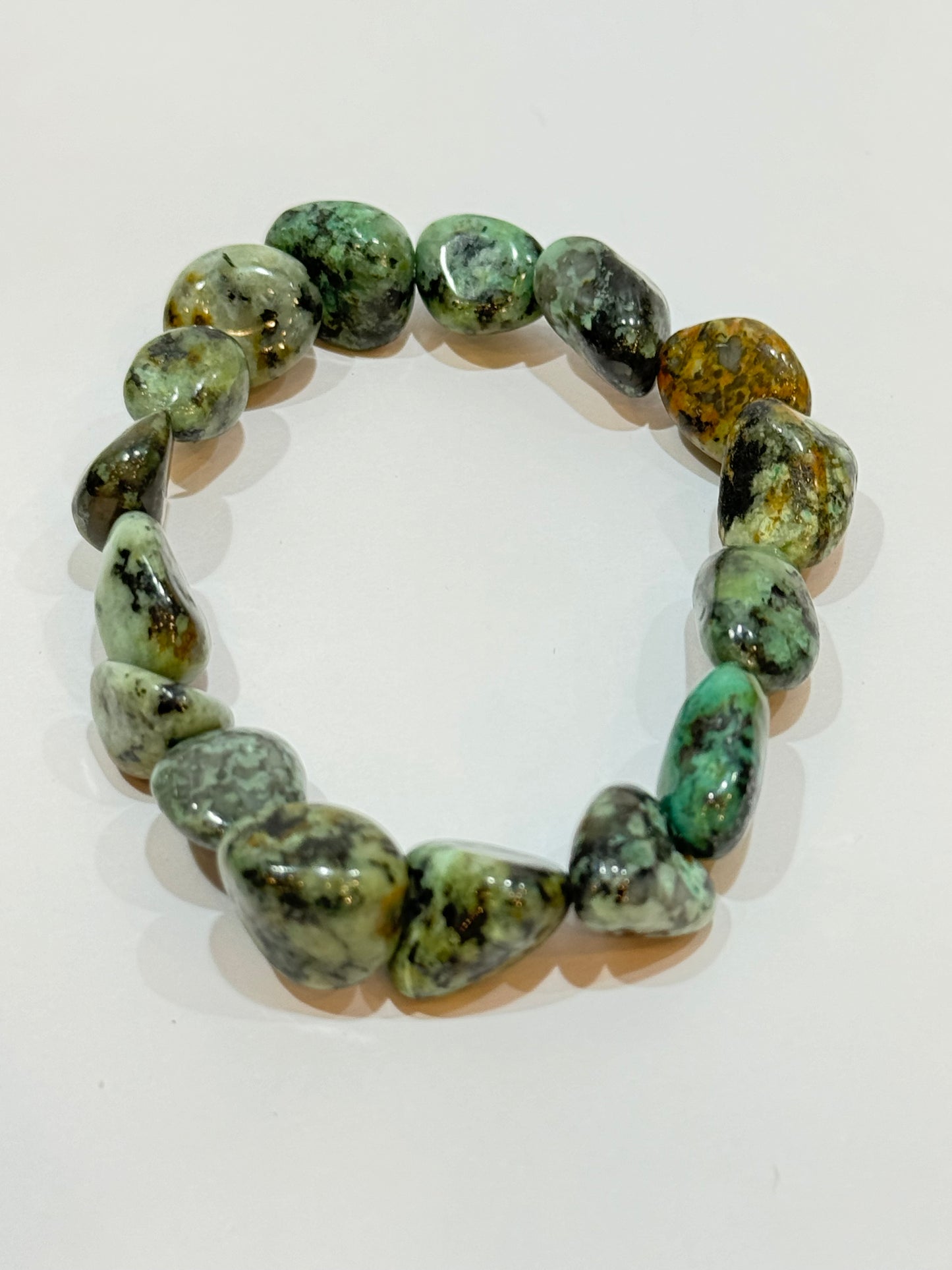 African Turquoise Tumbled String Bracelet