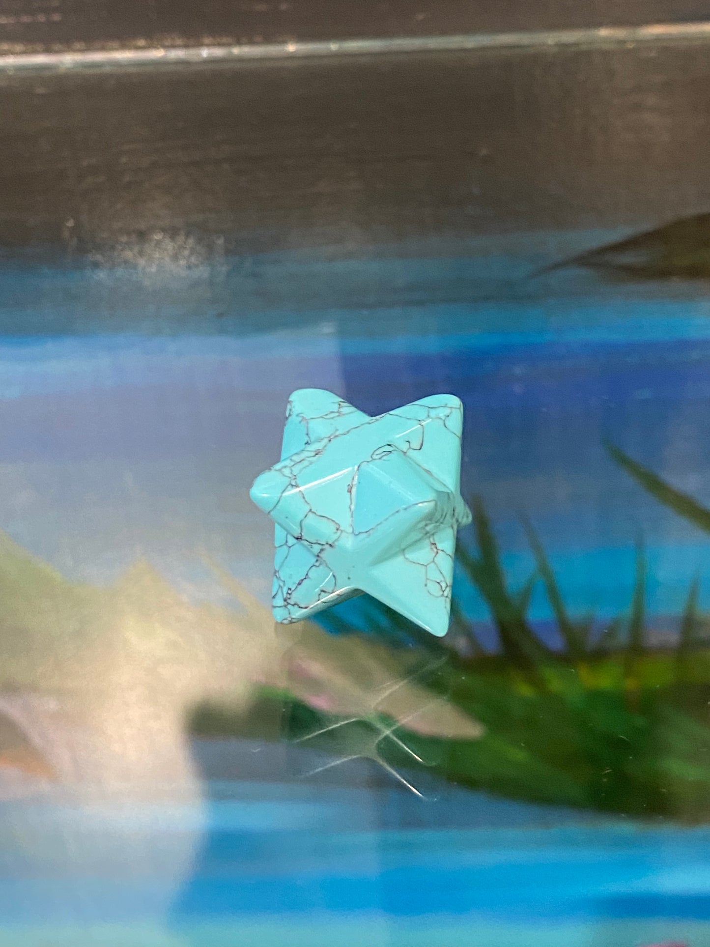 Turquoise Blue Howlite Merkaba Star Small