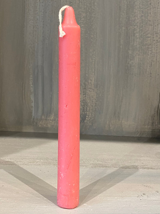 Pink 6” Household Taper Candle