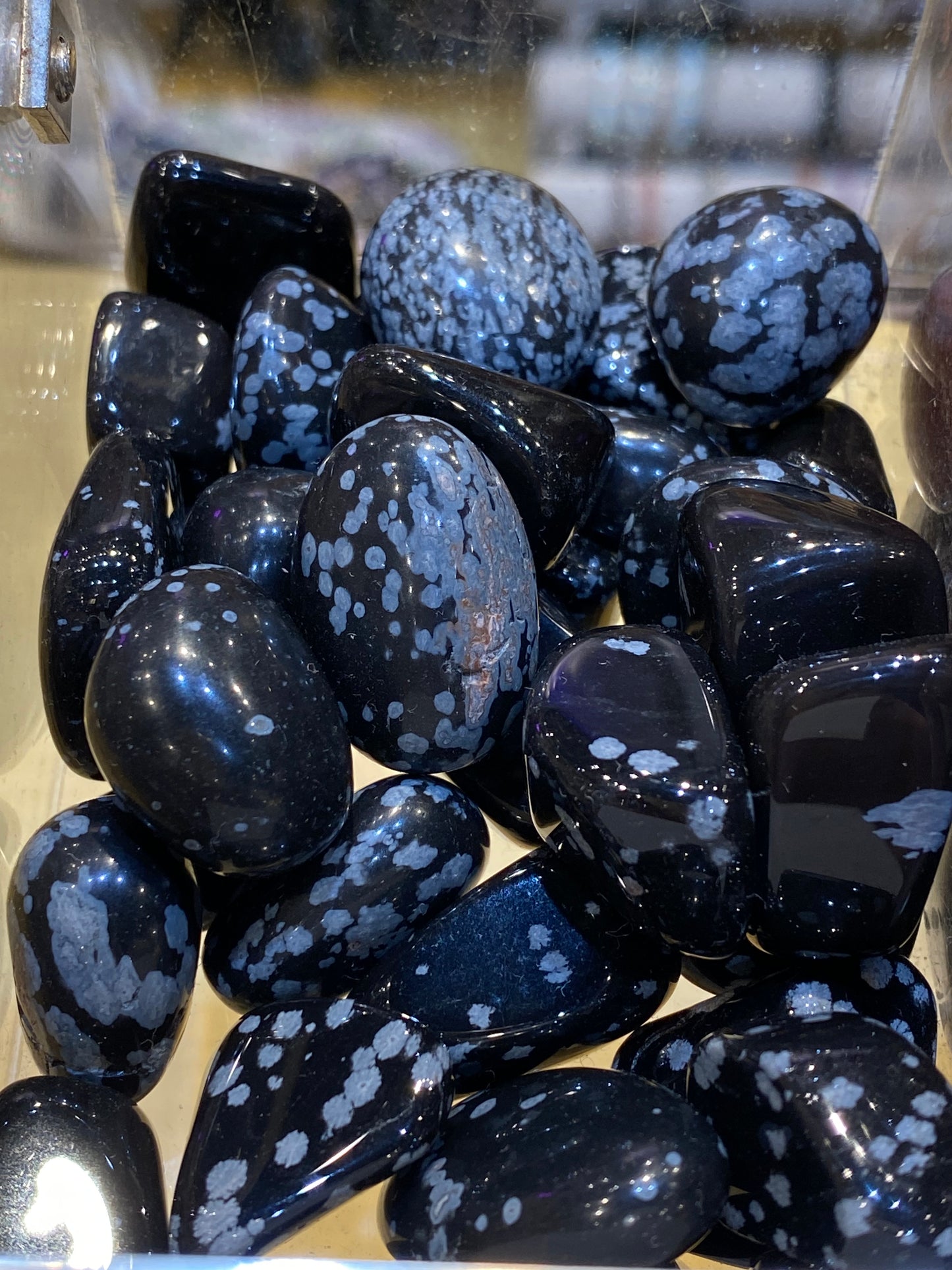 Obsidian Snowflake Tumbled Stone