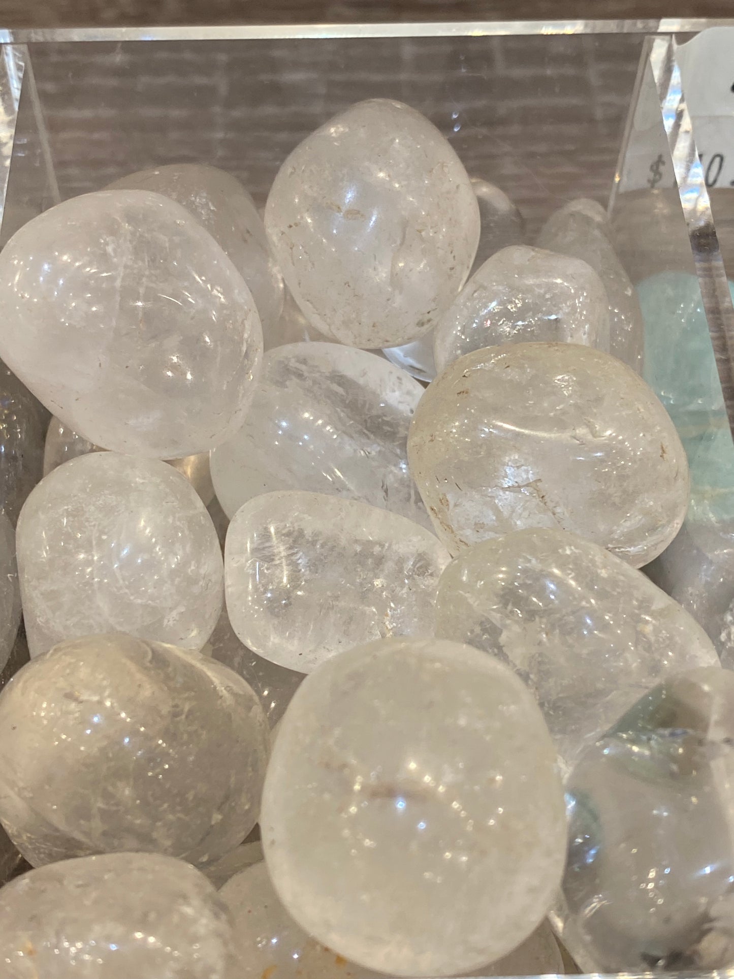 Clear Crystal Quartz Tumbled Stone 1pc (quarter size) High Quality