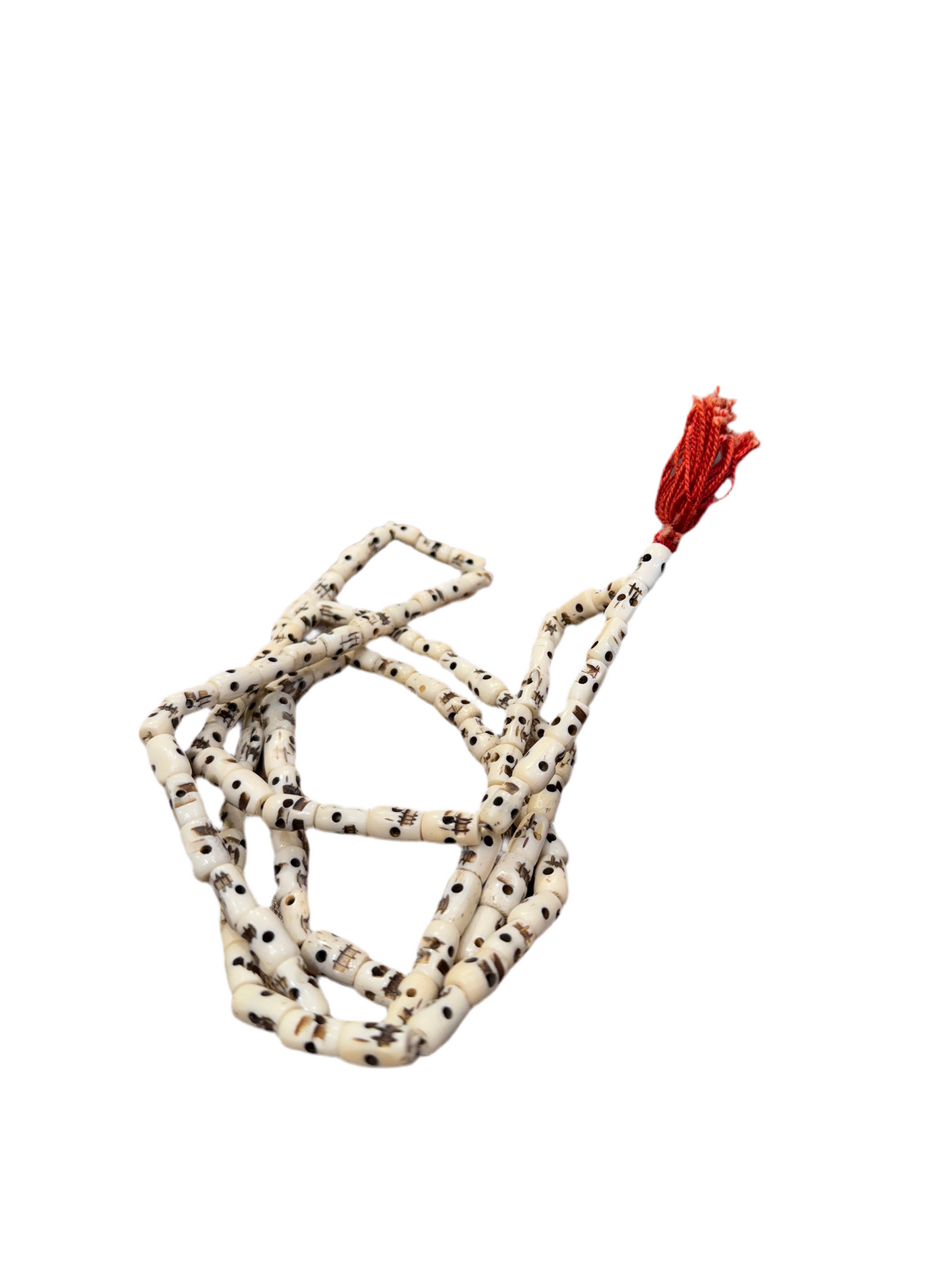 Handmade Bone Skull Mala Prayer Bead Necklace
