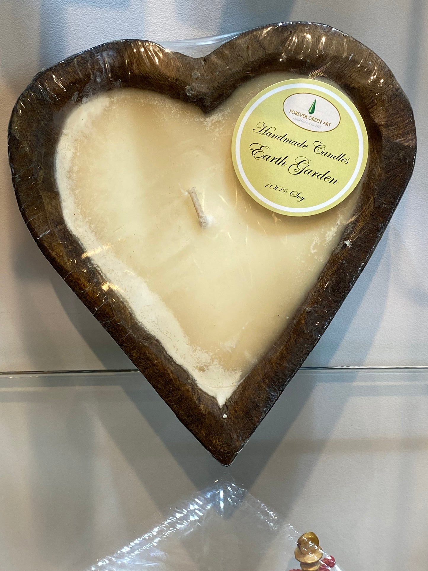 Wood Sweet Heart Candles Earth Garden