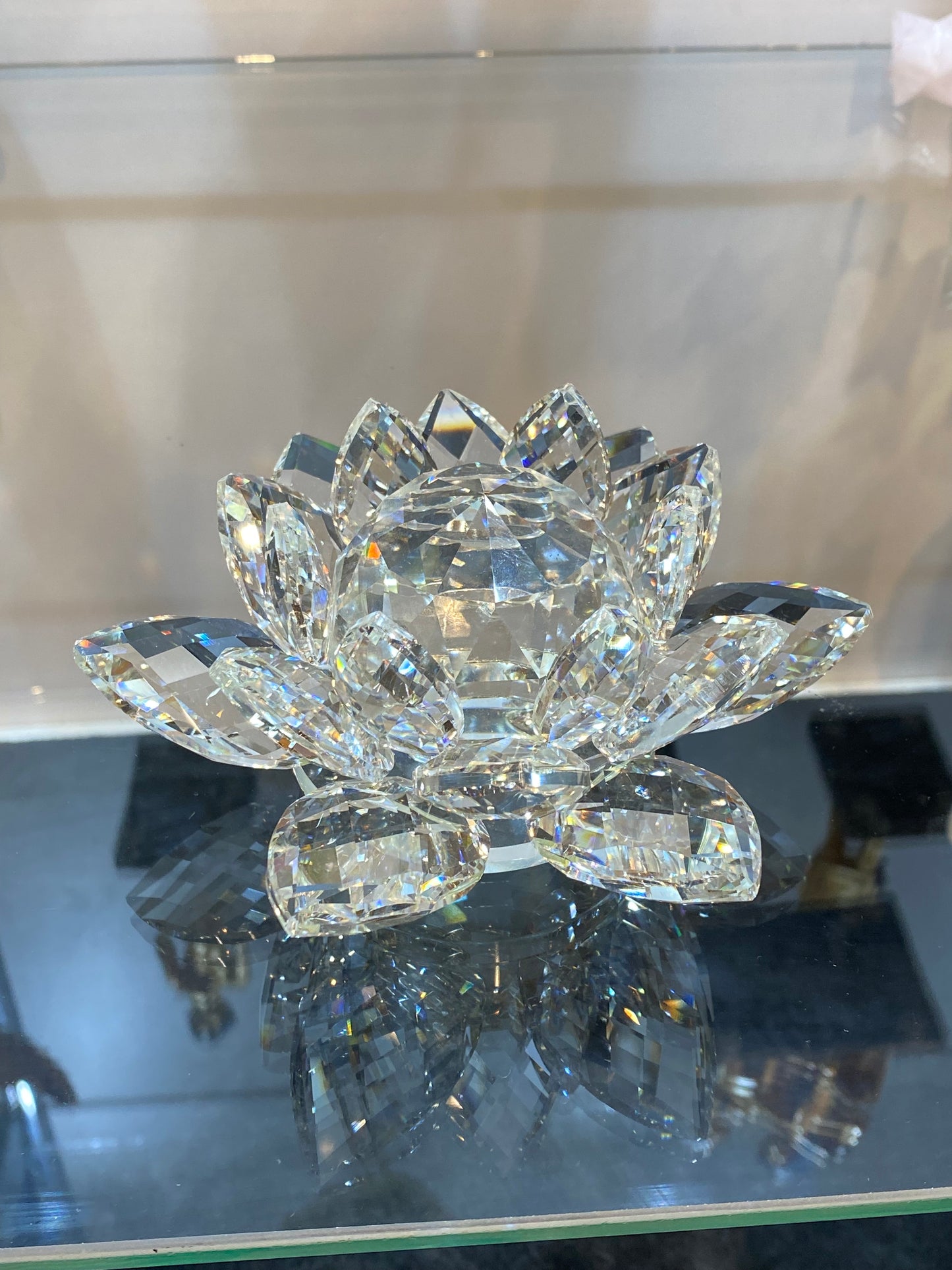 Feng Shui Crystal Clear Lotus Flower 6”