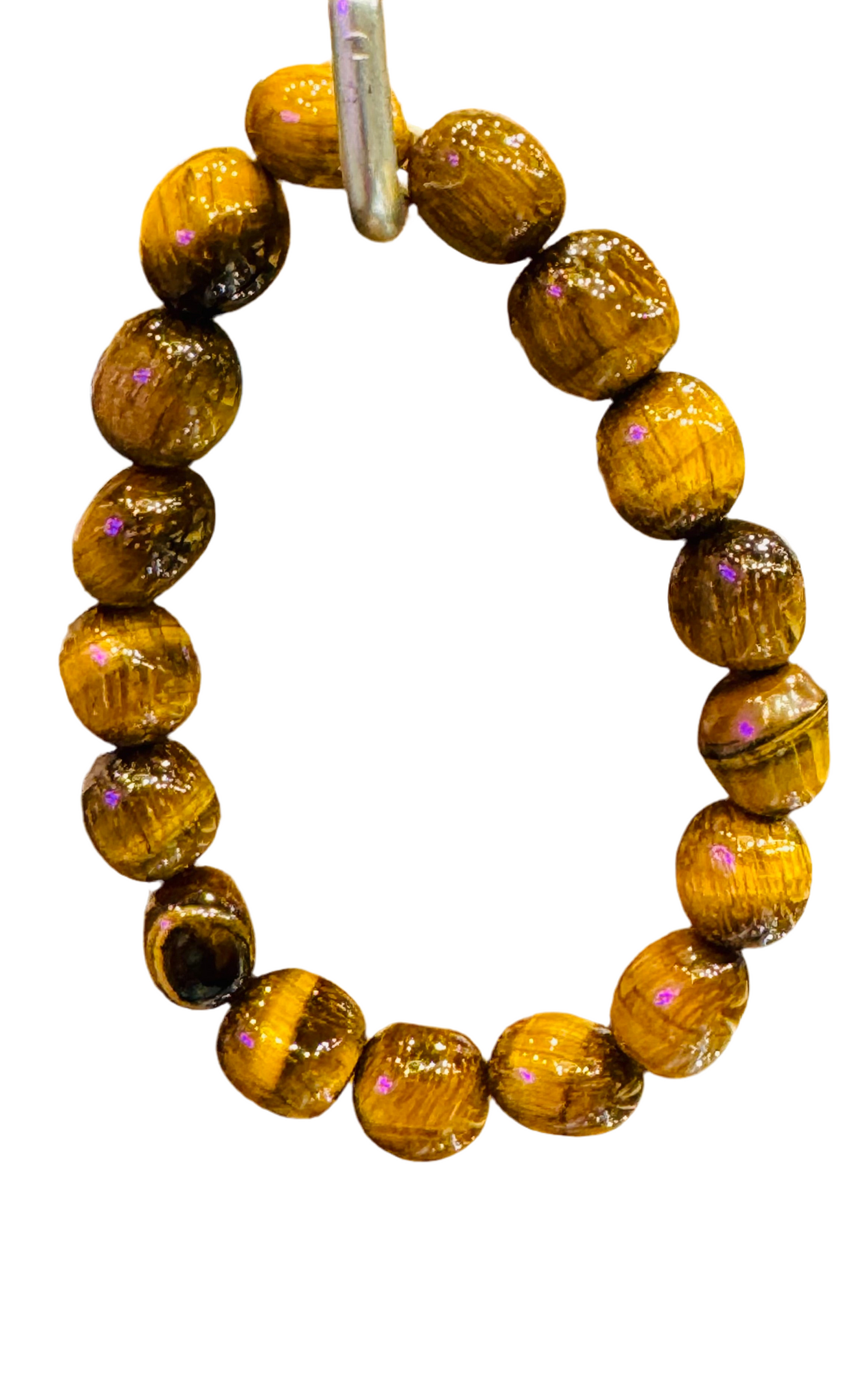 Natural Tigers Eye Nugget Polished Beaded Bracelet 7mm