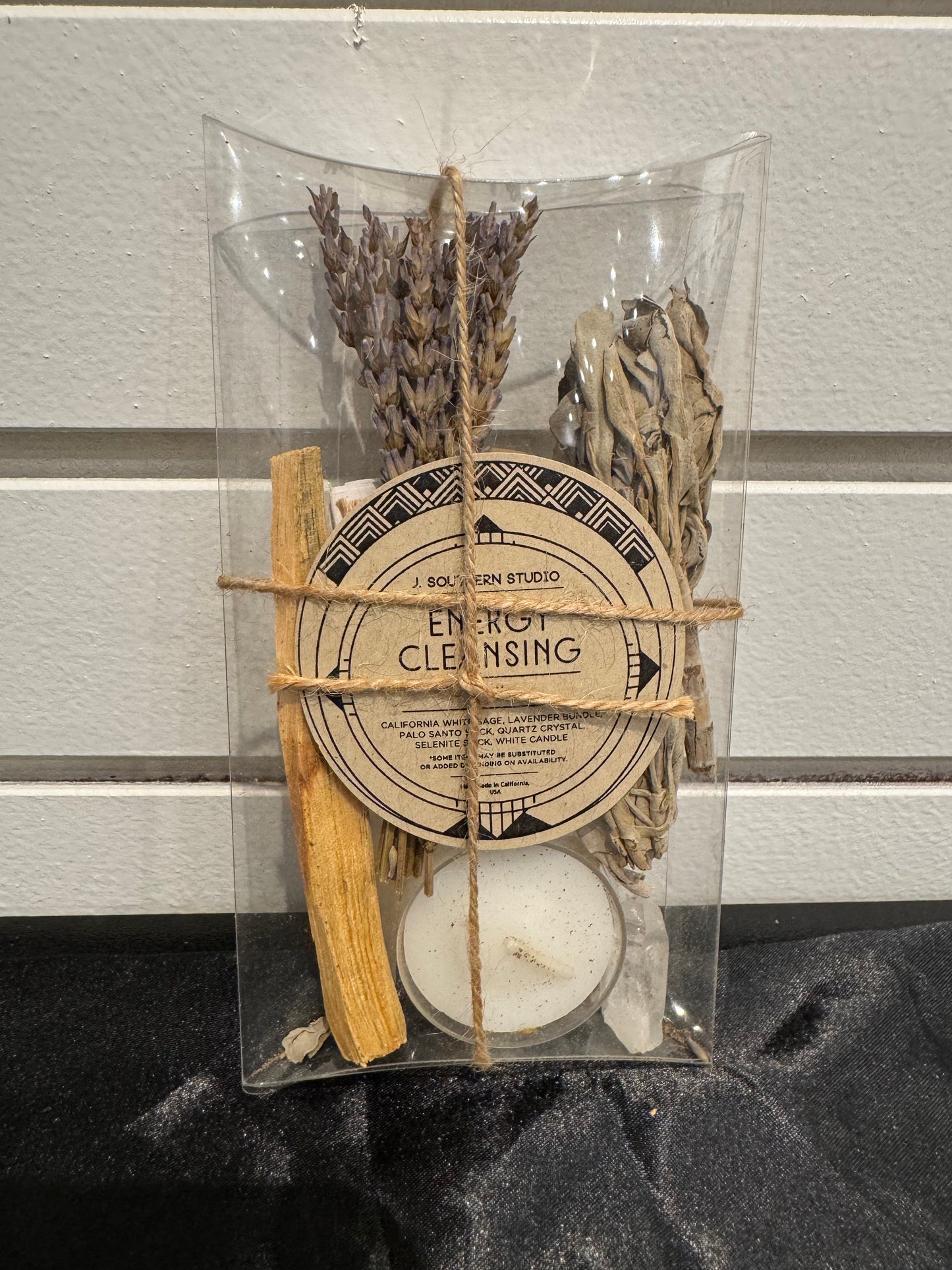 Mini Energy Cleansing Ritual Kit Gift Set with Crystals and Candle