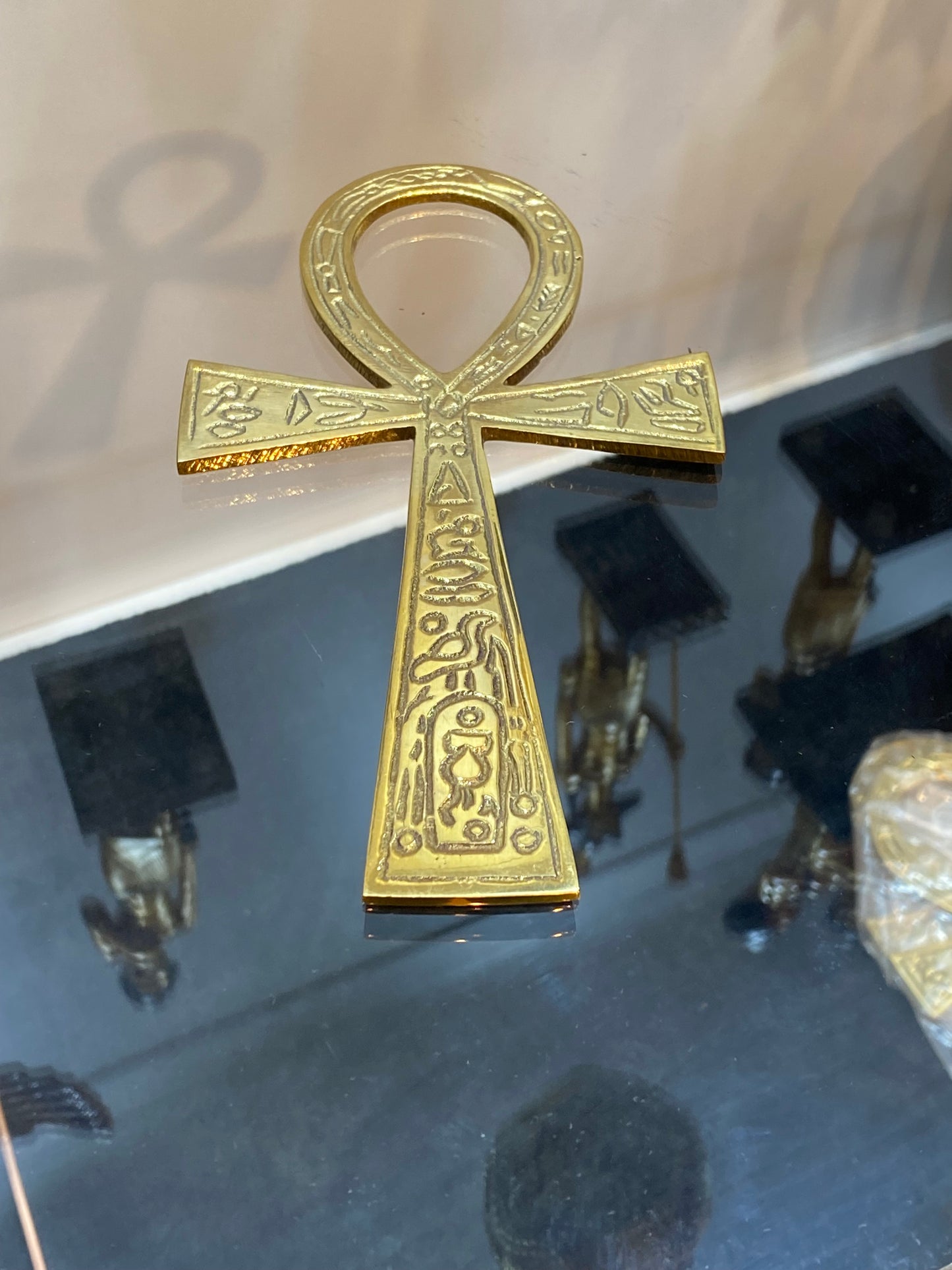 Brass Ankh Hanging Wall Ornament 6.5"