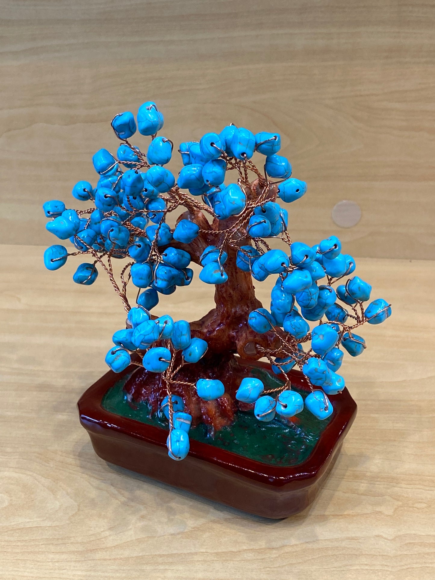 Bonsai Turquoise Tree In Red Tub