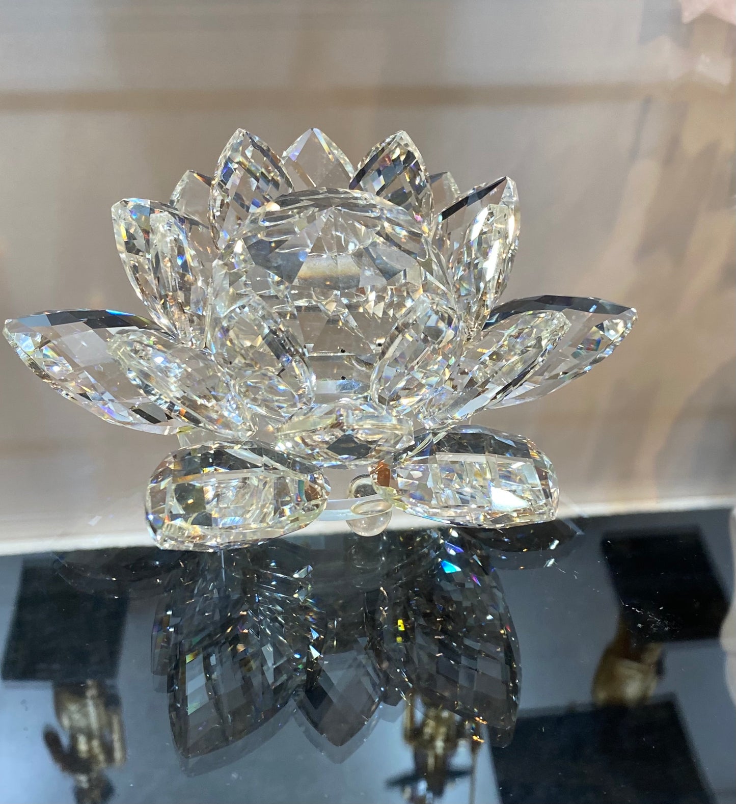 Feng Shui Crystal Clear Lotus Flower 6”