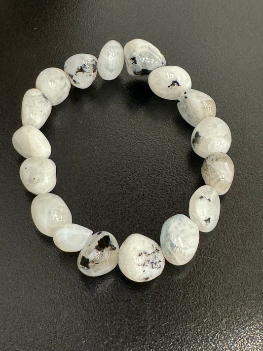 Rainbow Moonstone Tumbled Bracelet