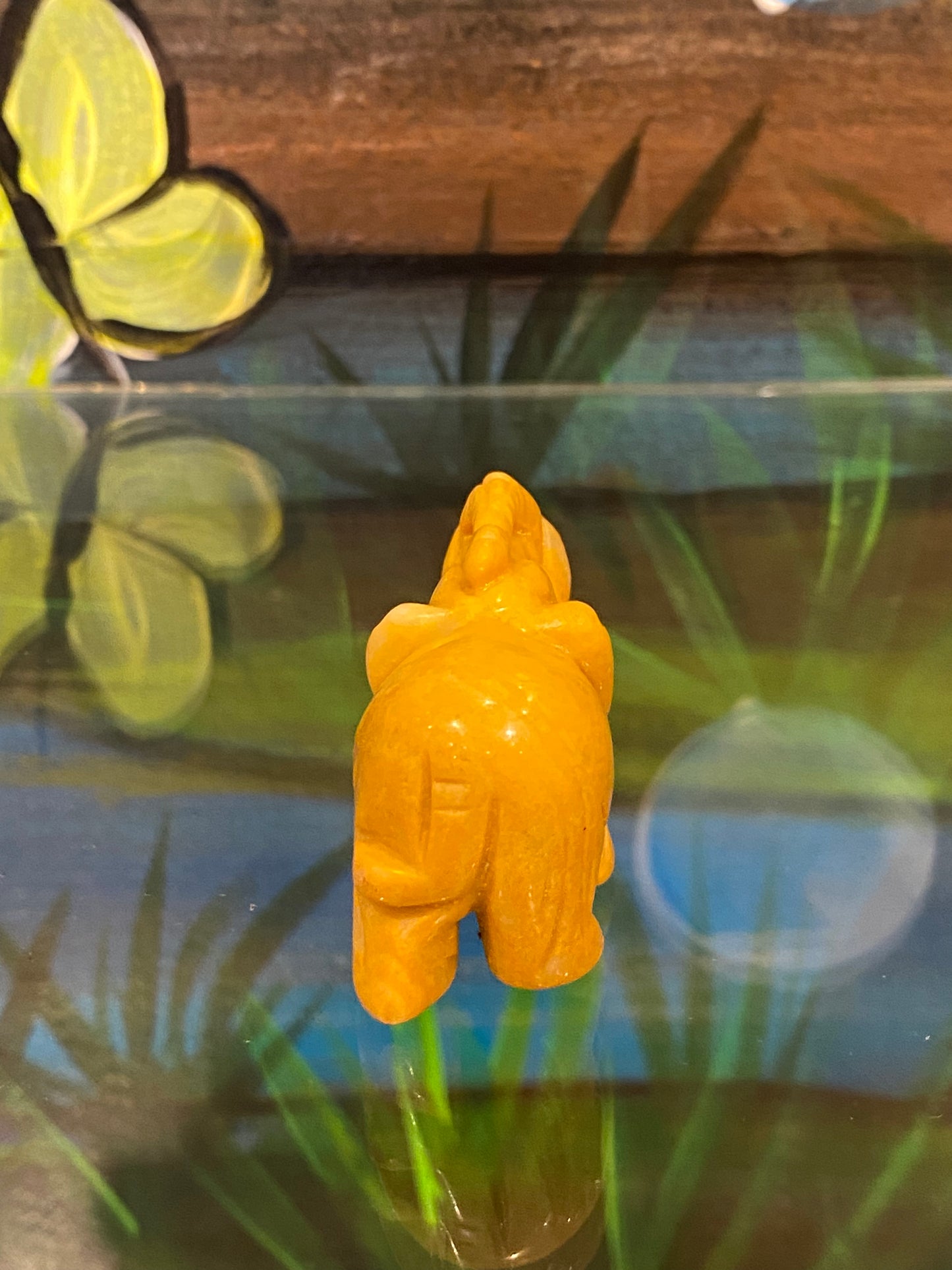 Yellow Jasper Polished Hand Carved Spirit Animal Elephant