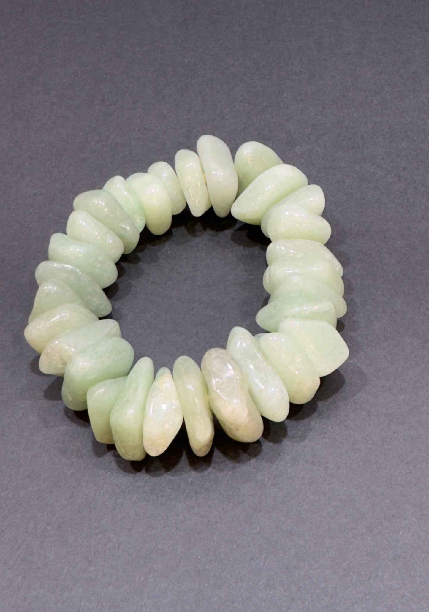 Aventurine (Green) Chunky Tumbled Bracelet ( free-form bead stretch)