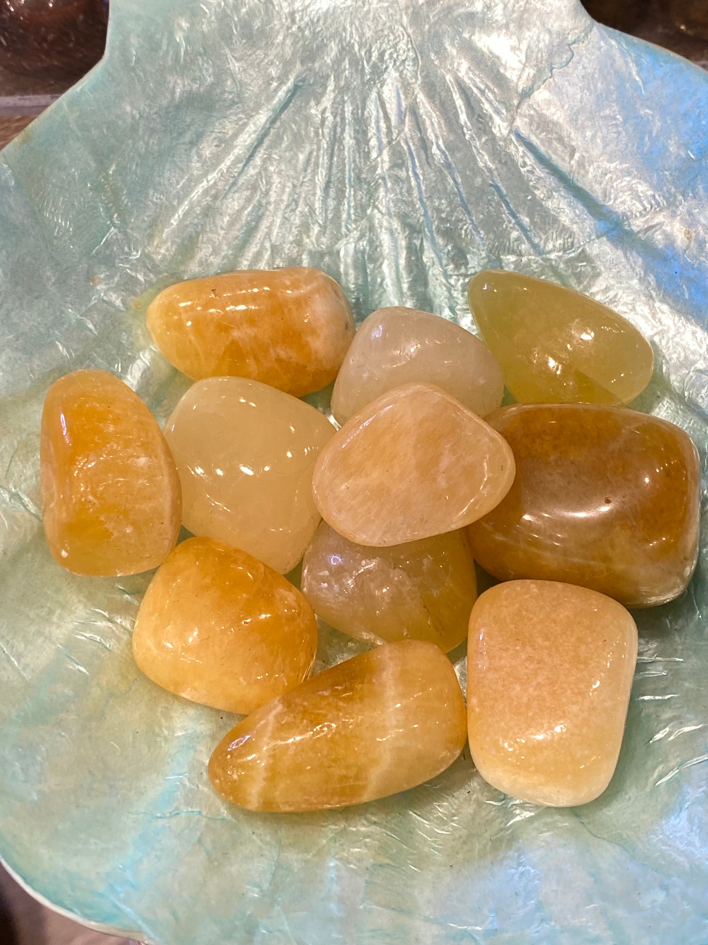 Orange Calcite Polished Tumbled Stone 1pc