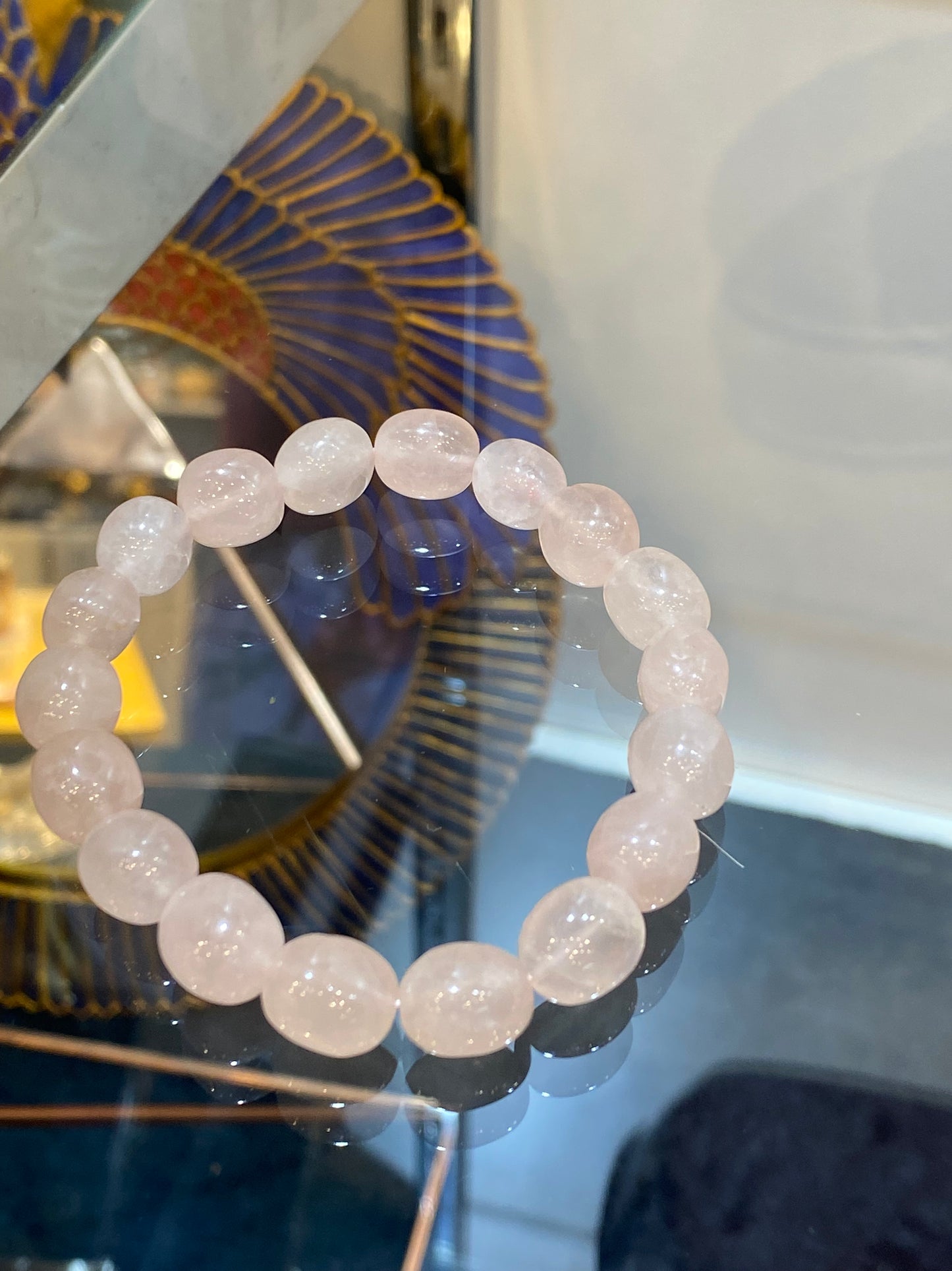 Rose Quartz Free-Form Bead Bracelet 8mm