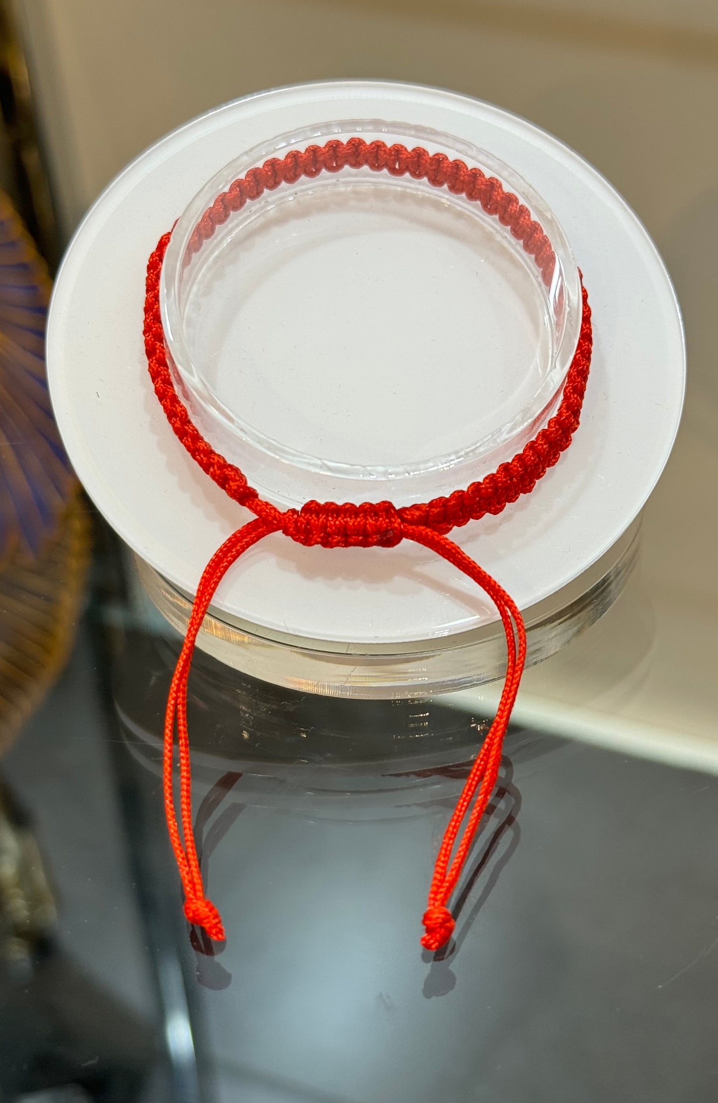 Red String Pull Tie Bracelet Plain