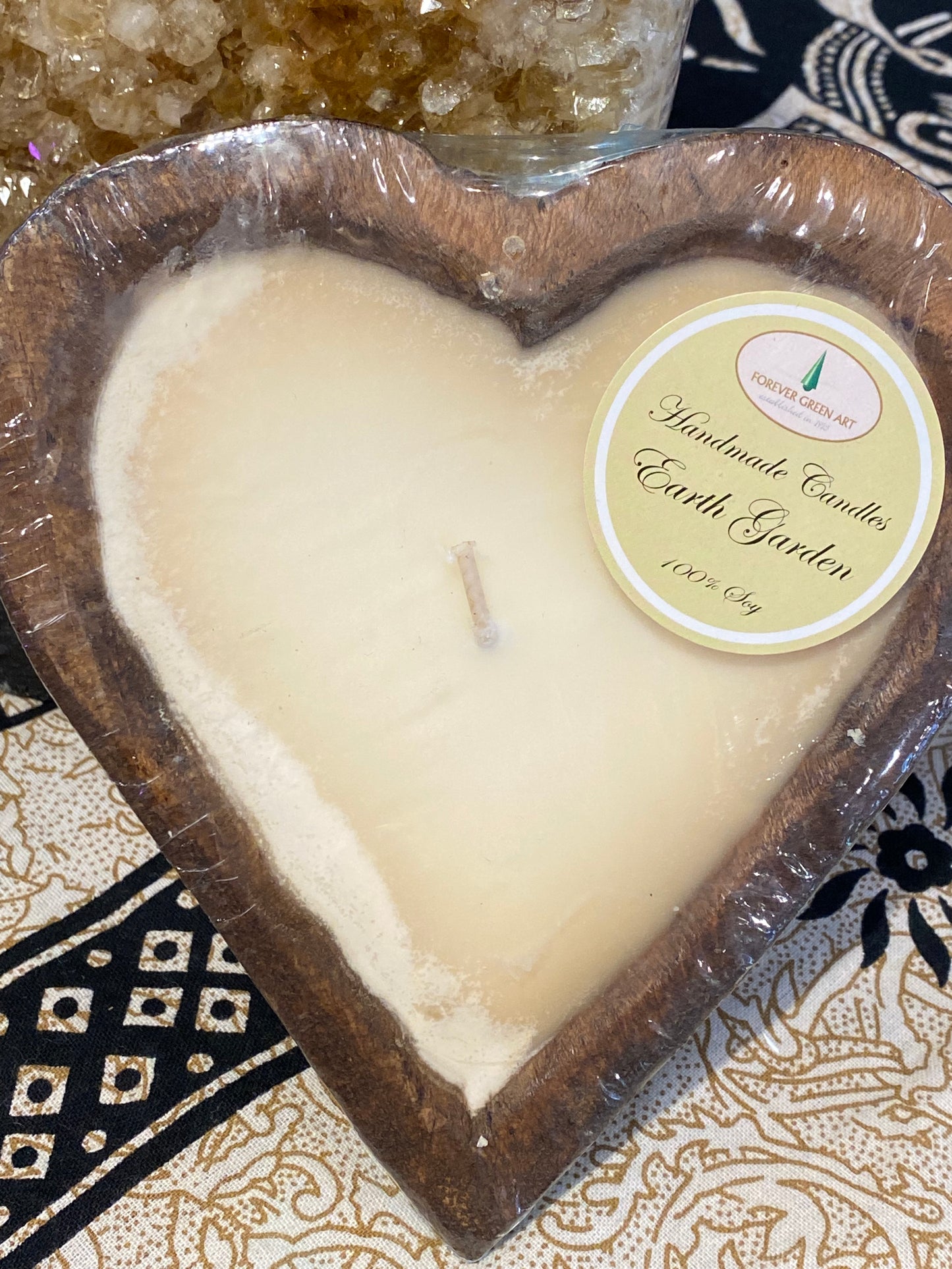 Wood Sweet Heart Candles Earth Garden