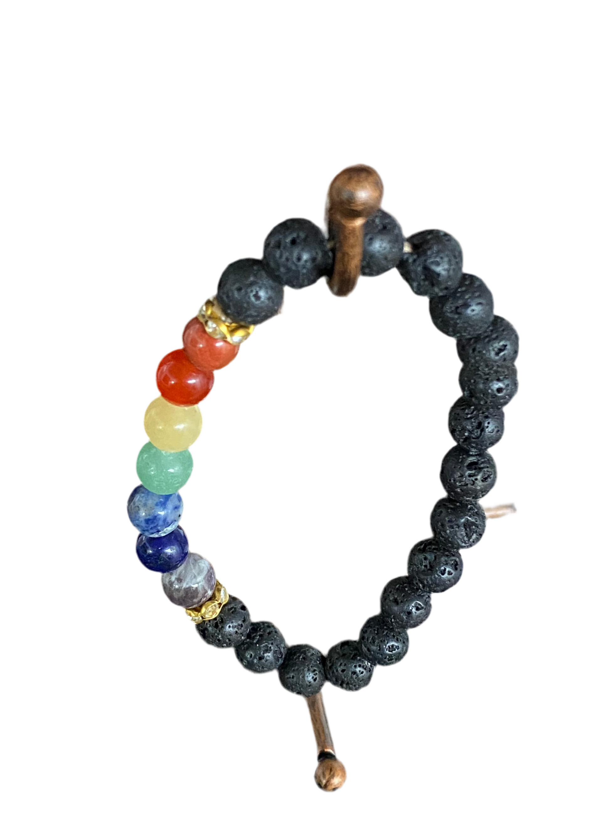 Lava Rock Chakra Gemstone Bracelet