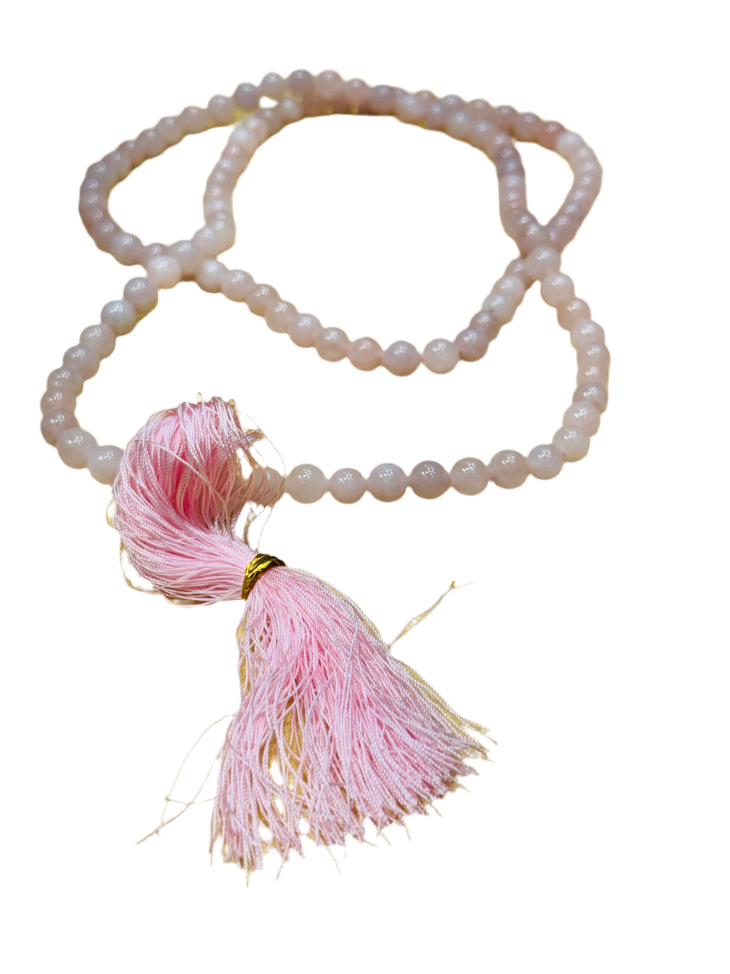 Rose Quartz Japamala Beads Light Pink Tassel 108