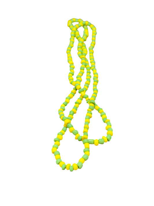 Orisha Orúla Beaded Green and Yellow Necklace