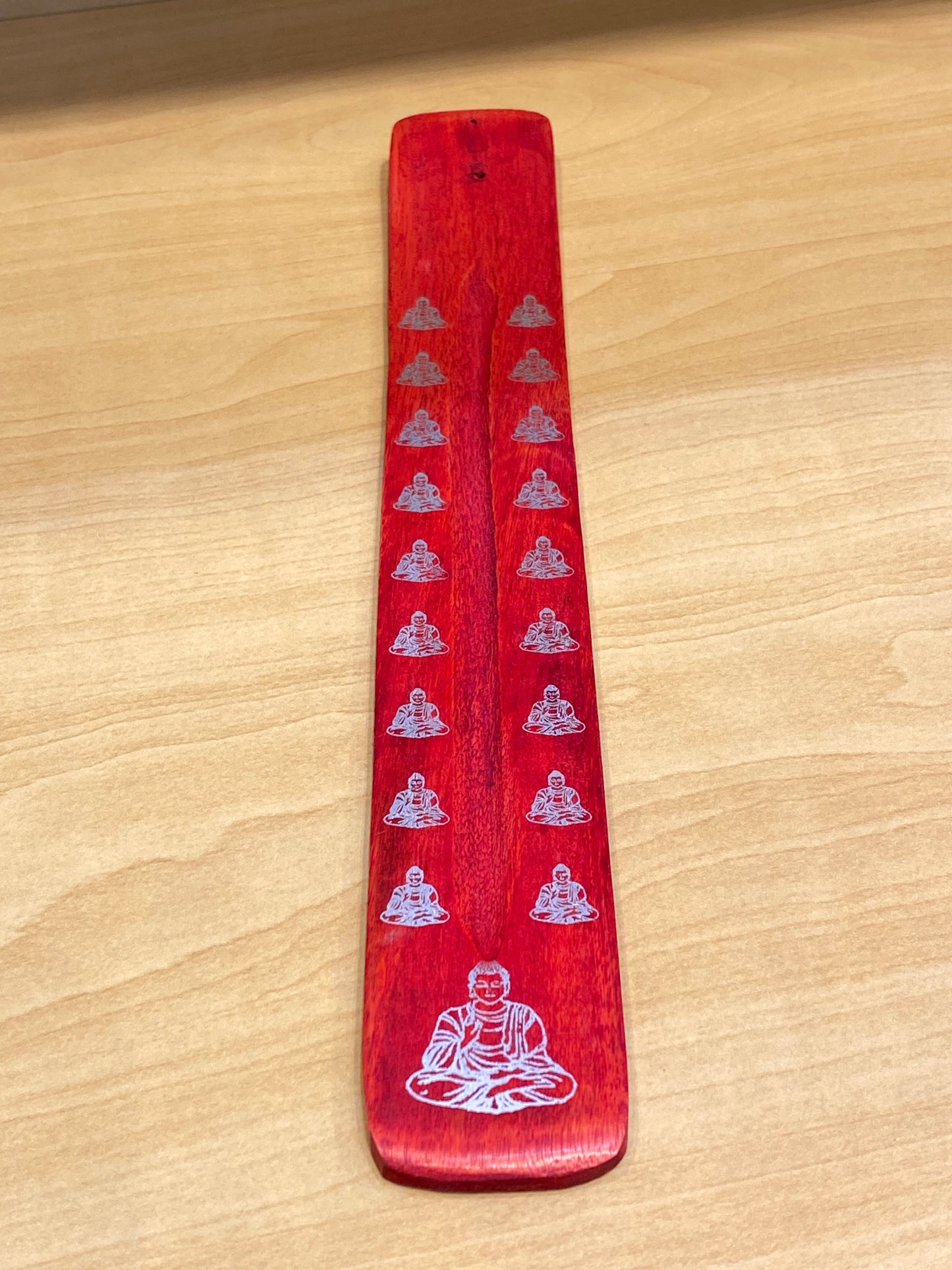 Wooden Incense Stick Holder Buddha (Red)